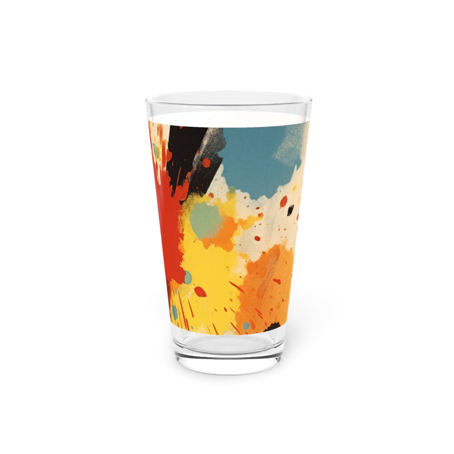 Serenading Silkscreen: Abstract Patchwork Pint Glass