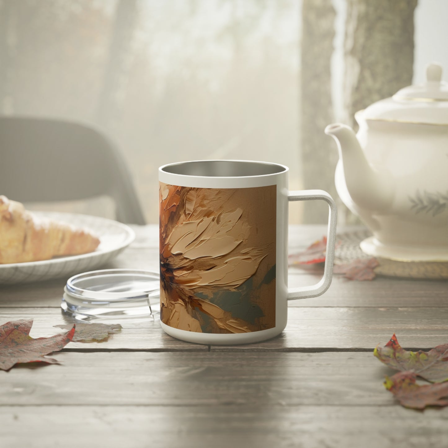 Artistic Fusion: Insulated Coffee Mug Infused with Tan Hua-Inspired Abstract Art