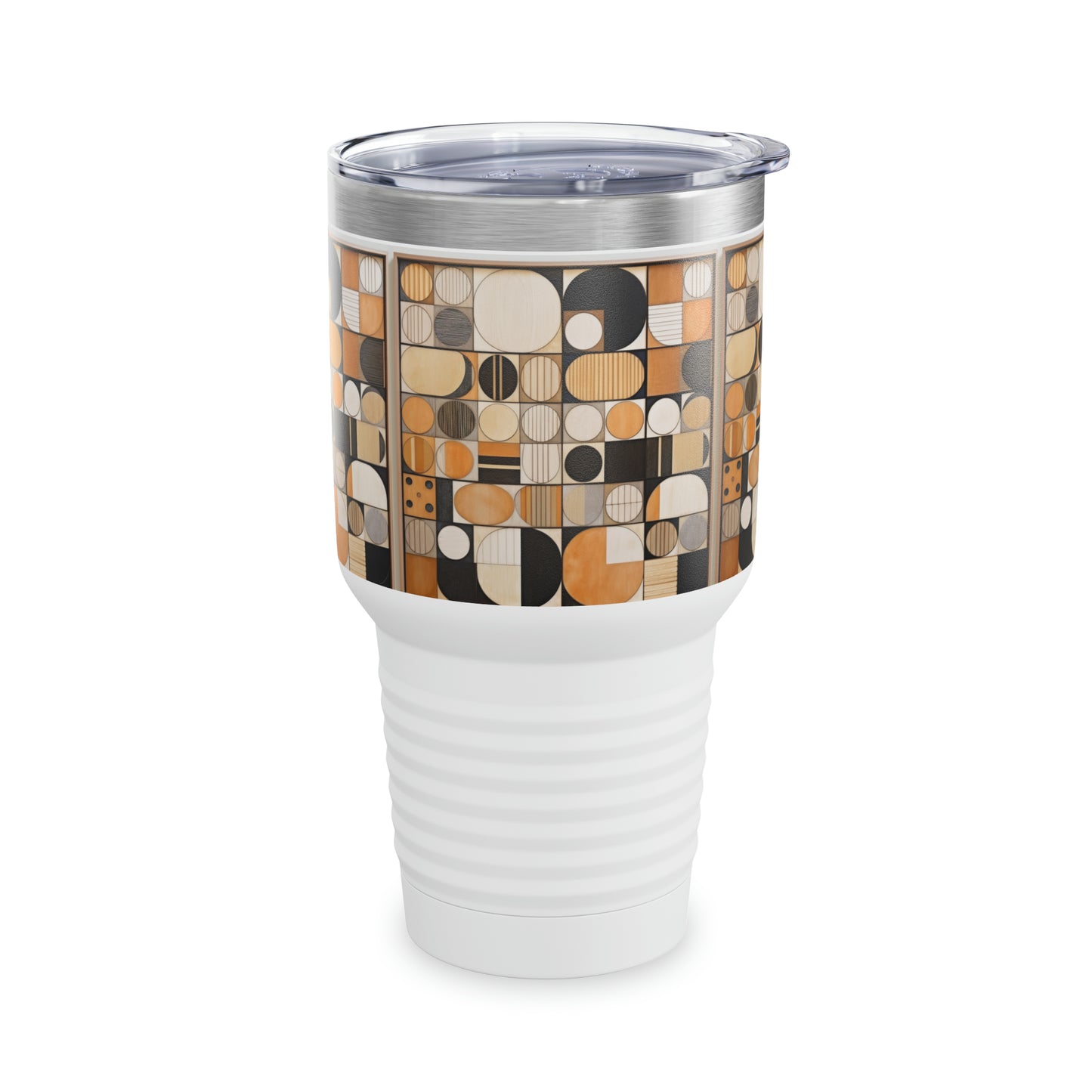 Whimsical Circles: Artistic Mosaics on a Ringneck Tumbler