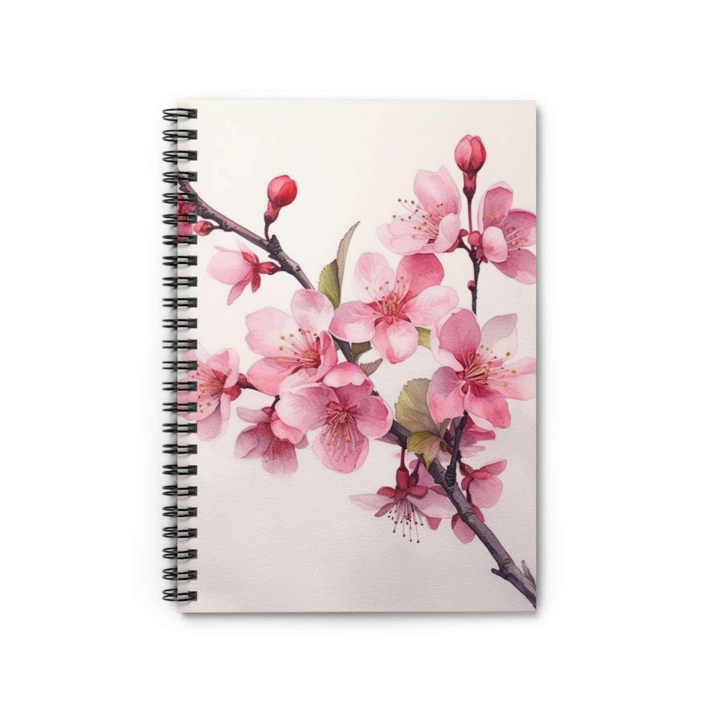 Cherry Blossom Delight: Floral Watercolor Spiral Notebook