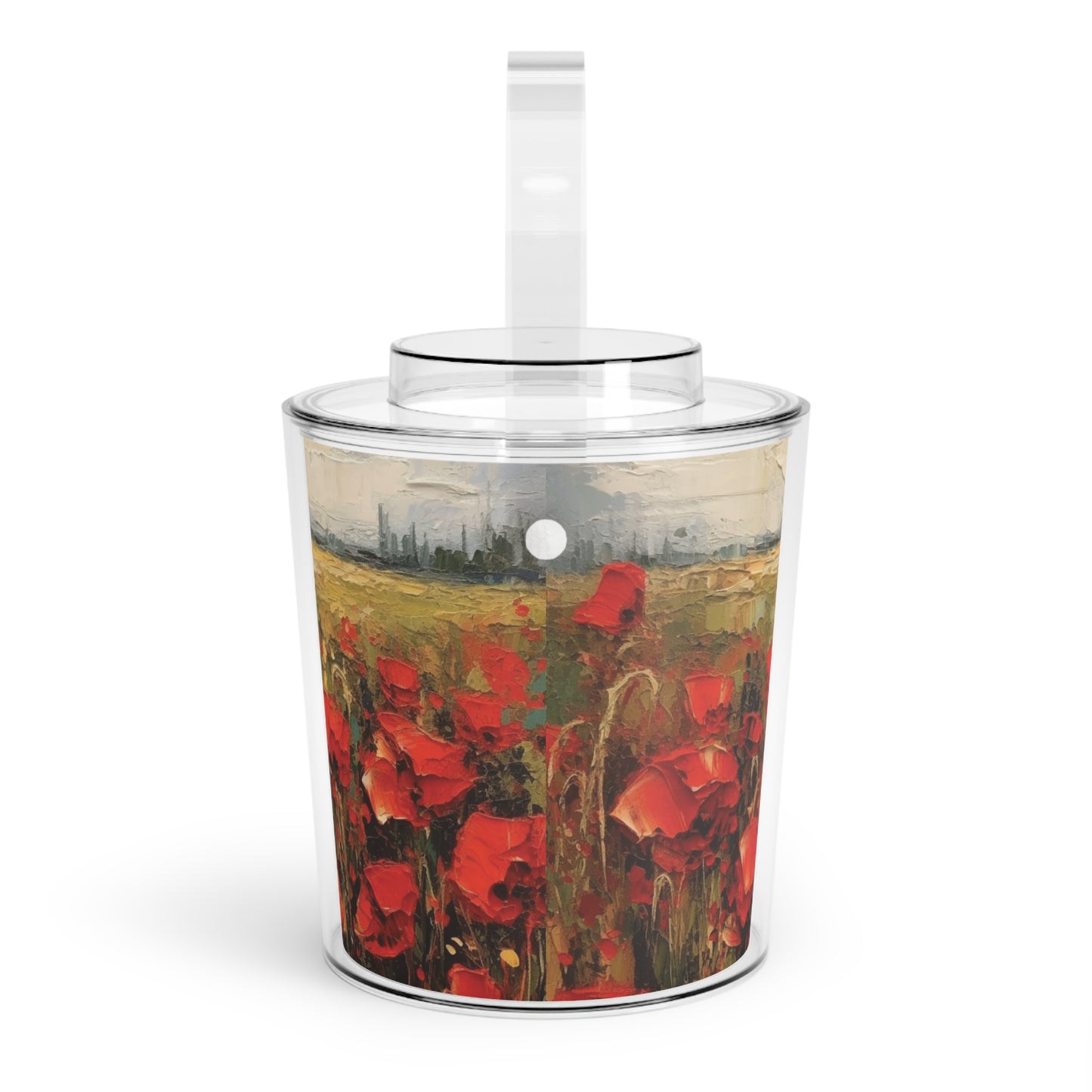 Abstract Poppy Fields: Ice Bucket with Tongs for Artistic Inspiration