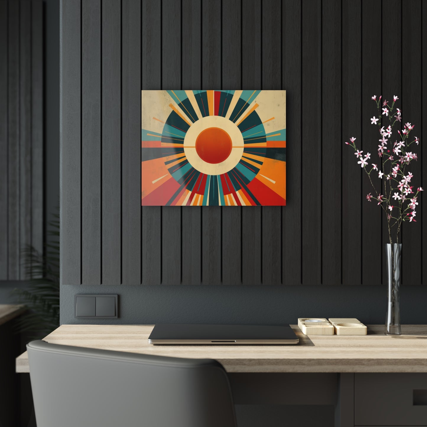 Minimalist Sunshine: Midcentury Modern Sun Acrylic Prints