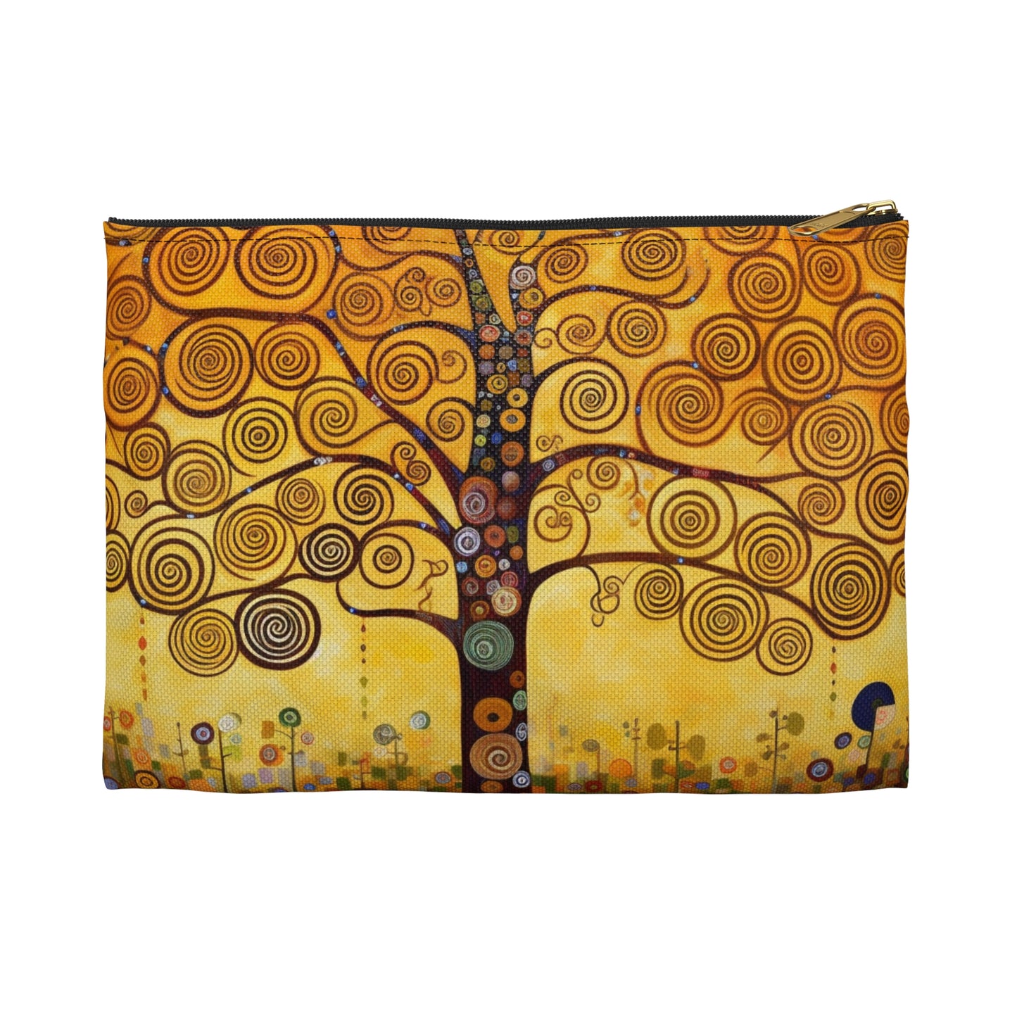 Symbolic Harmony: Gustav Klimt Tree of Life Accessory Pouch, Embrace Artistic Elegance
