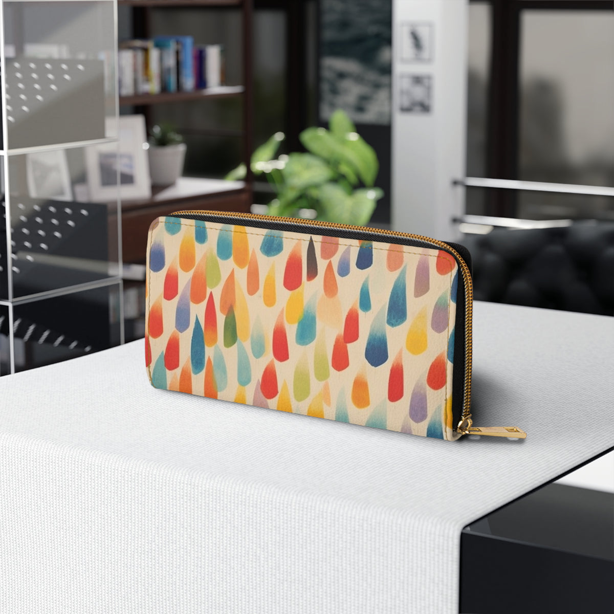 Dynamic Abstraction: Brushstroke Zipper Wallet