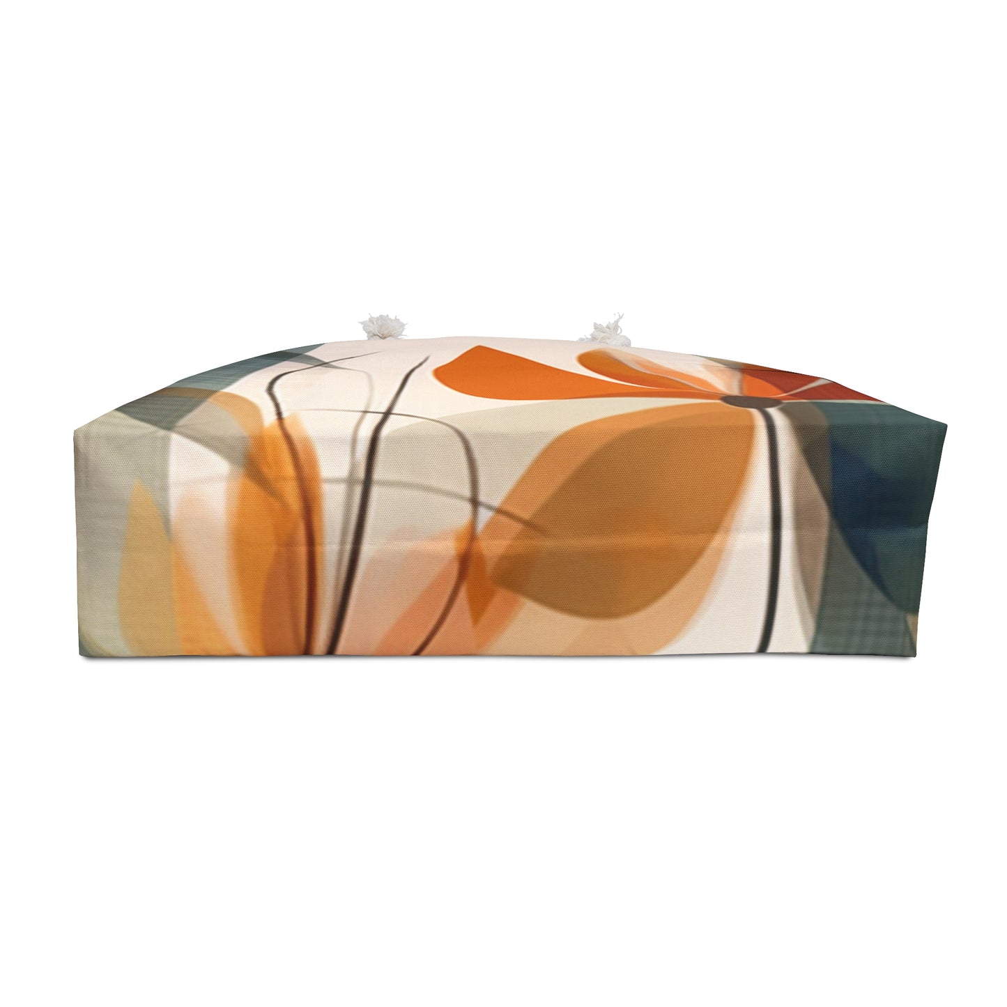 Botanical Chic: Flower Drawings and Minimalist Weekender Bag Design with Midcentury Flair