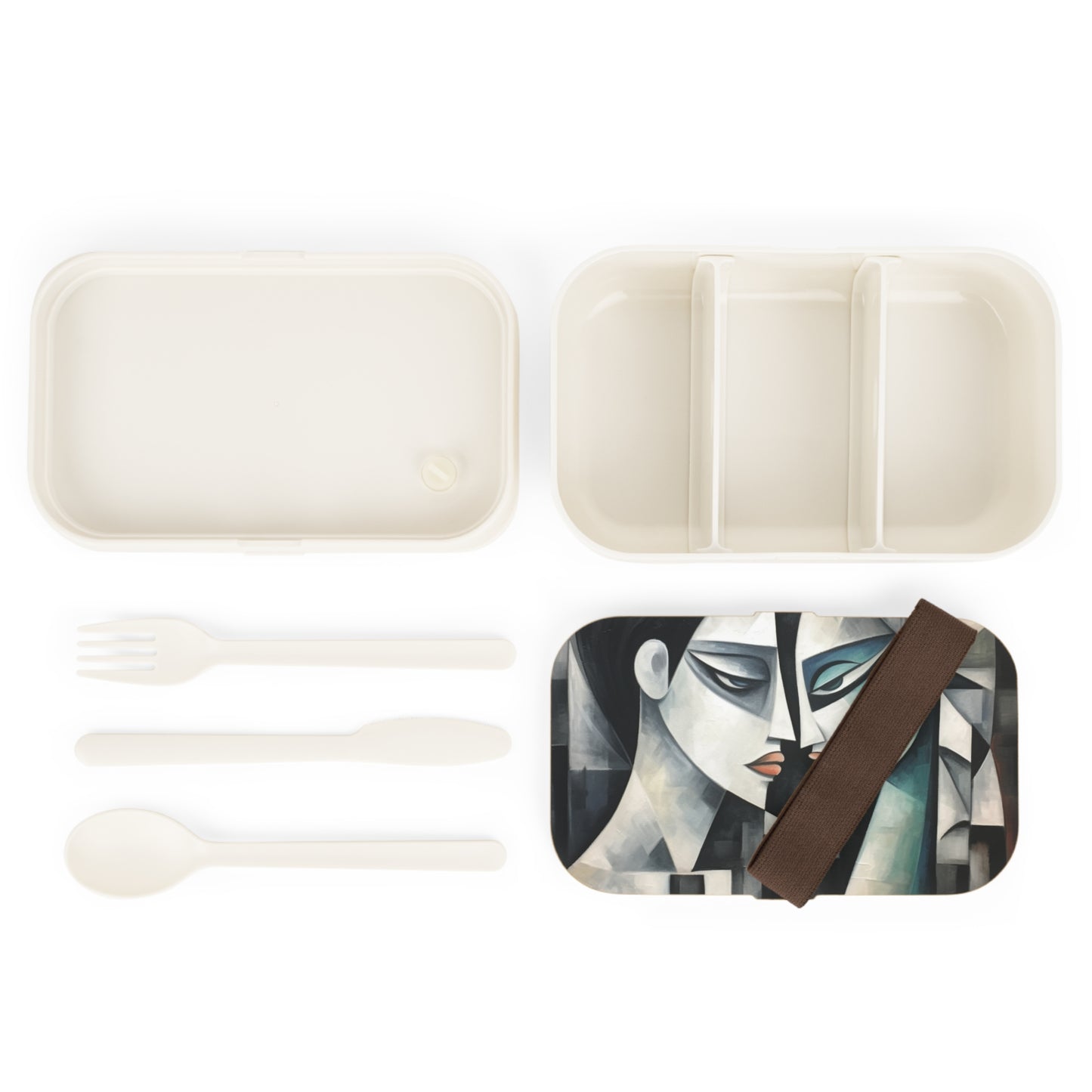 Bento Box with Cubist Art: Artistic Finesse and Abstract Flair