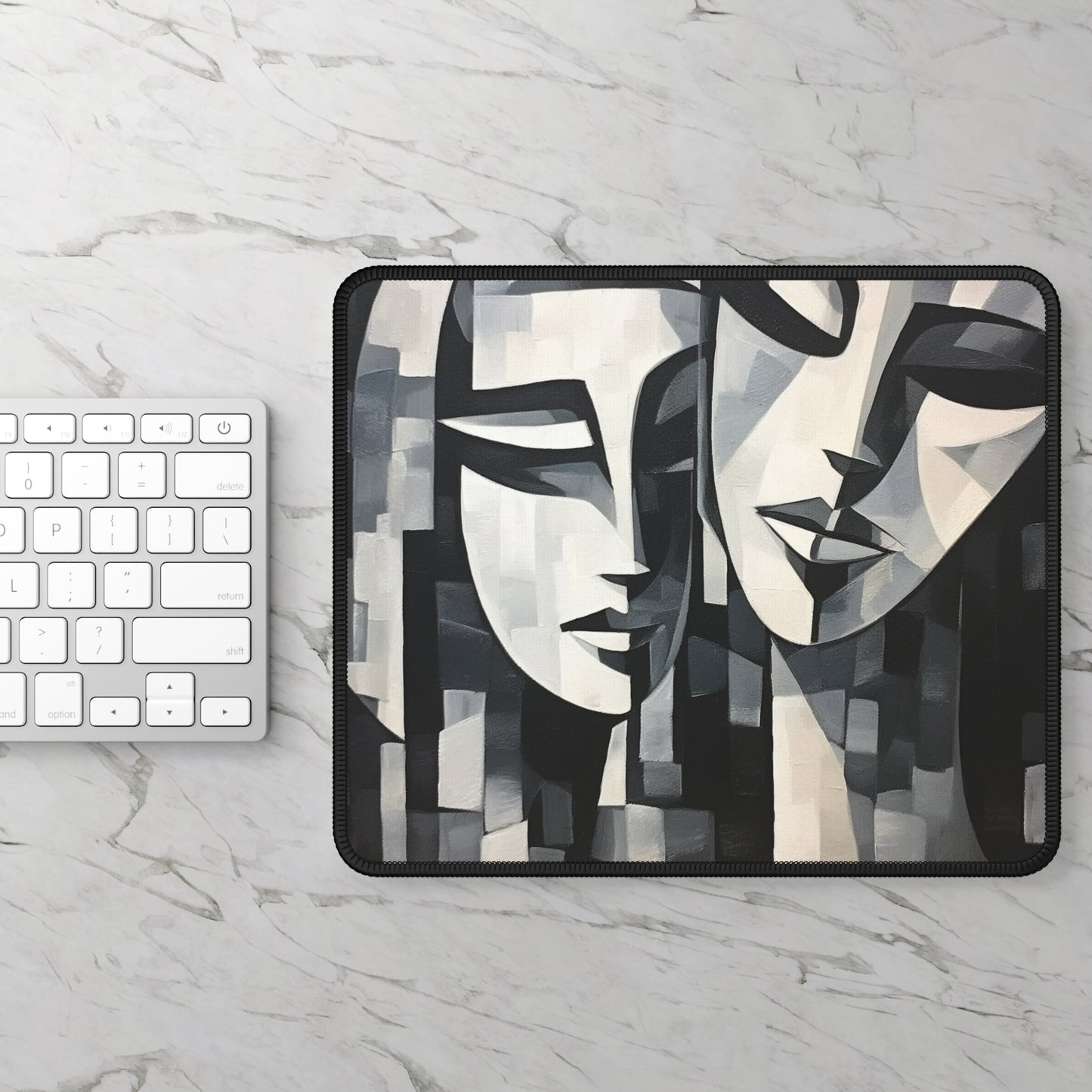 Abstract Oil Paint Gaming Mouse Pad: Cubist Artistry in a Portable Masterpiece