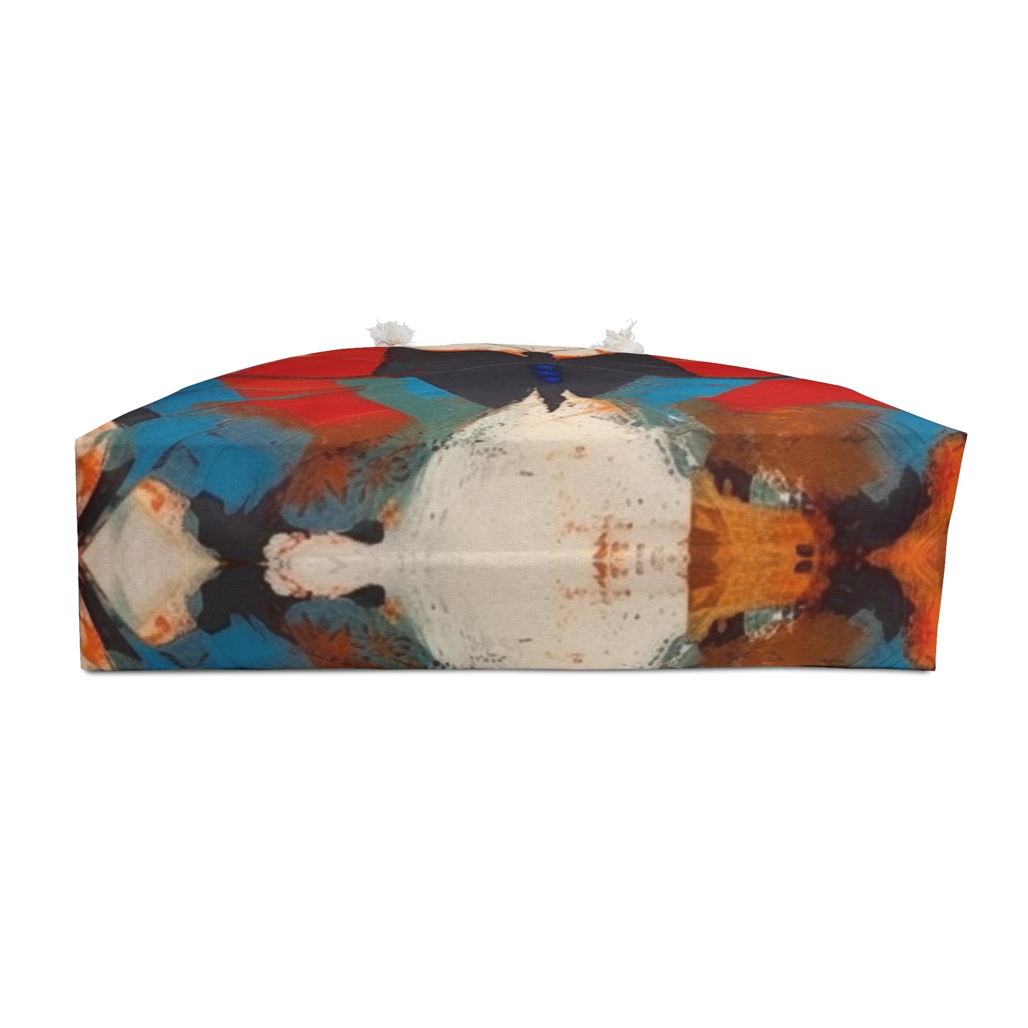 Bauhaus-Inspired Butterfly Symphony: Weekender Bag with Vibrant Colors and Intricate Details