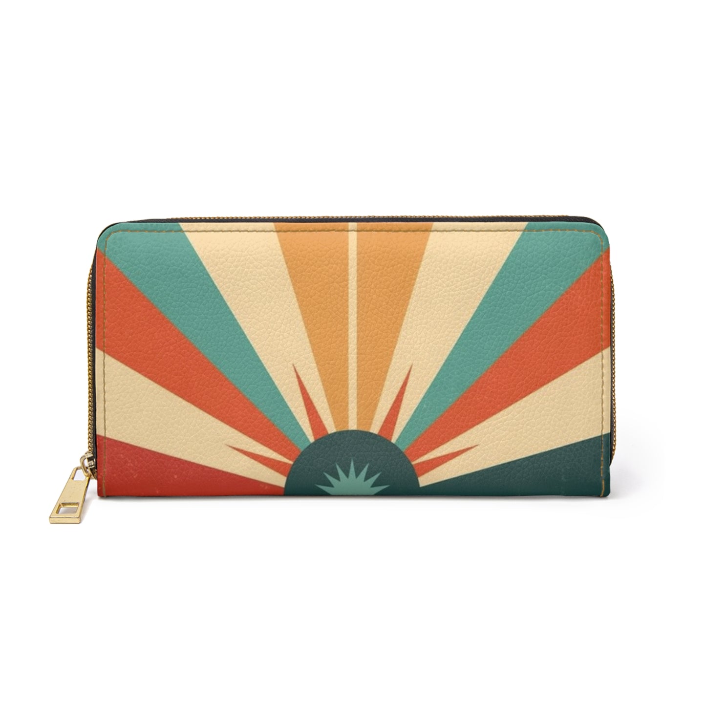 1960s Fashion Inspired Starburst Candy Colored Zipper Wallet