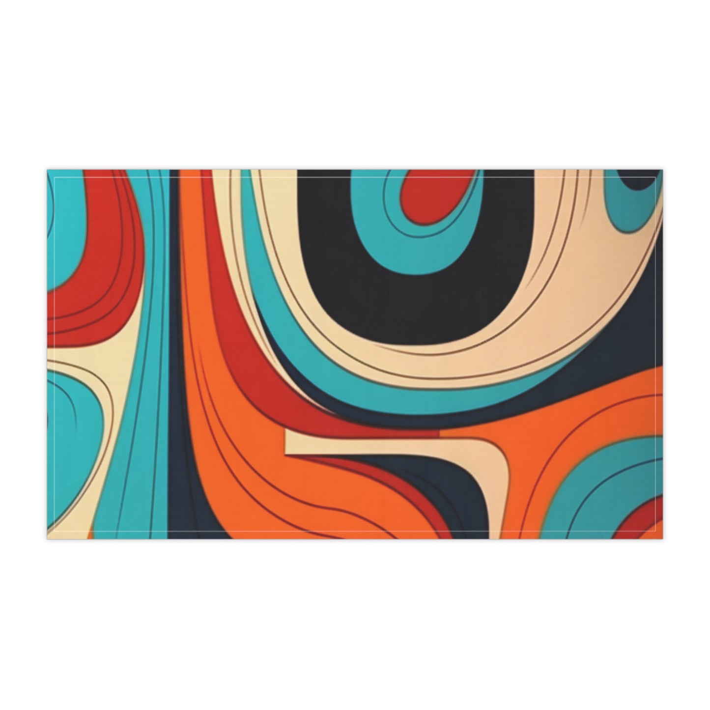 Midcentury Abstractions: Abstract-Inspired Kitchen Towel for Atomic Age Design
