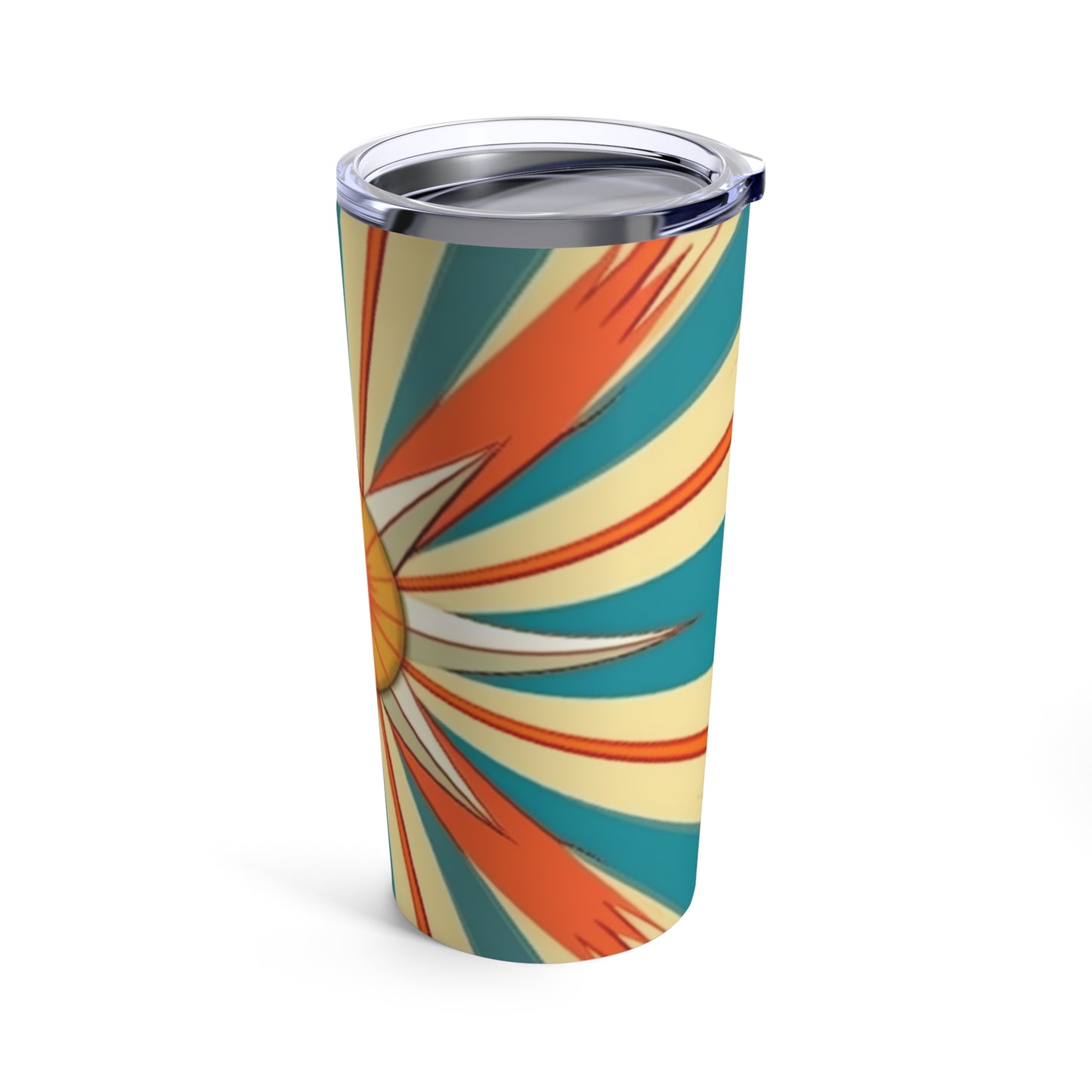 Midcentury Modern Chic: Starburst Candy Colored Tumbler with Abstract Art Influences