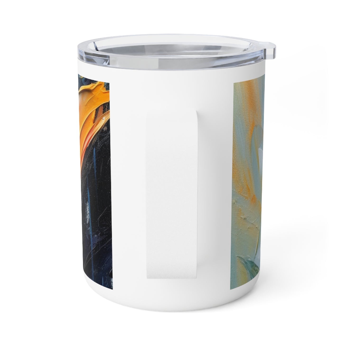 Orange Tulip Magic on Insulated Coffee Mug : A Blossoming Artistic Delight