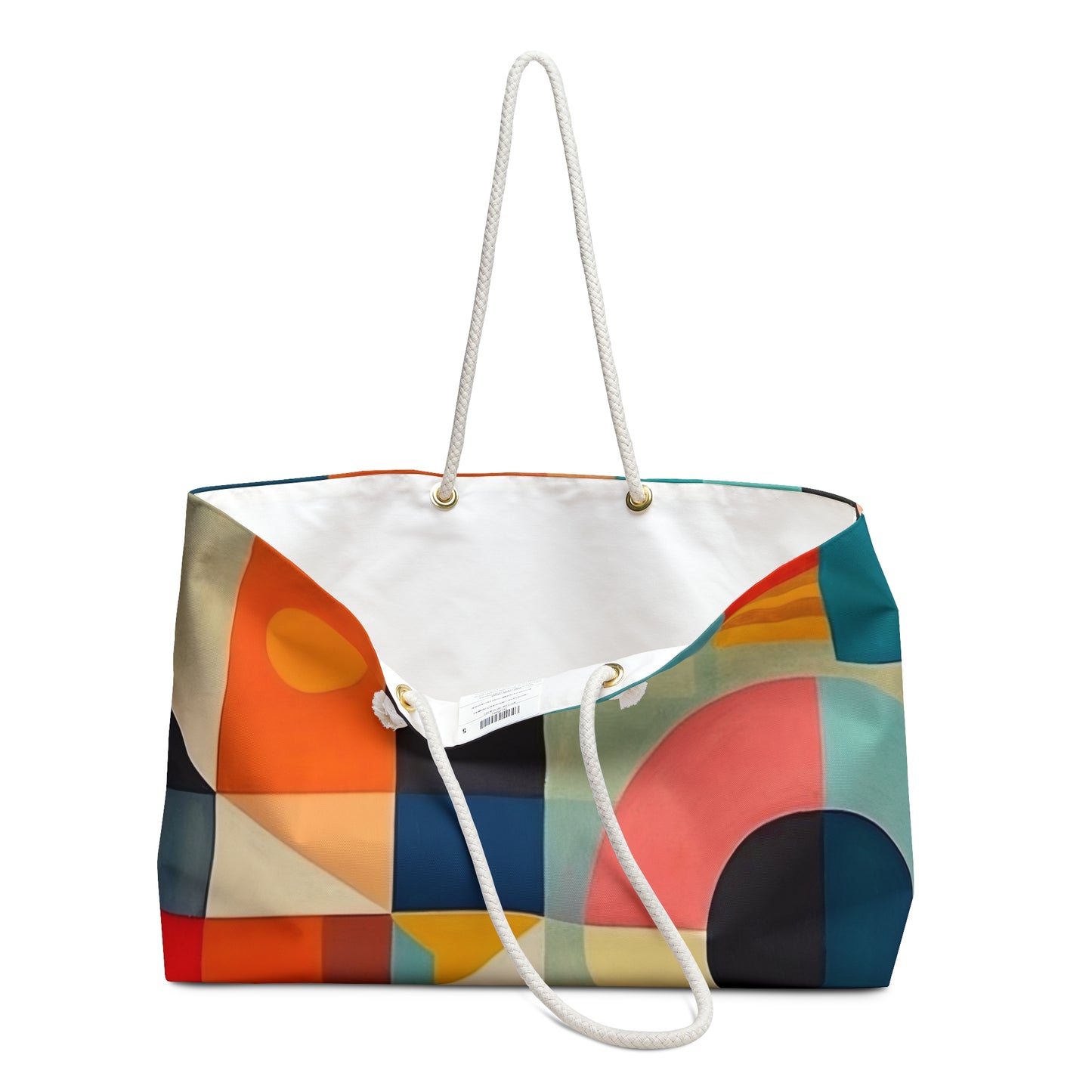 Geometric Abstract Sophistication: Midcentury Modern Weekender Bag for Women