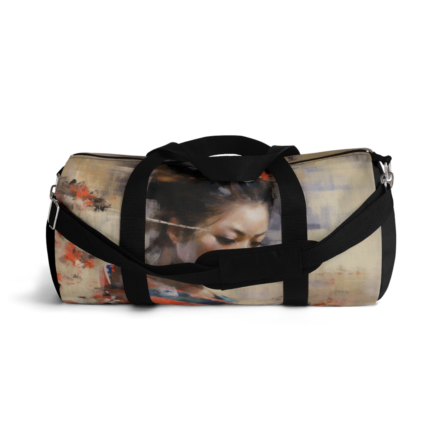 Japanese-Inspired Abstract Oil Painting Duffel Bag:Celebrating Geisha Beauty