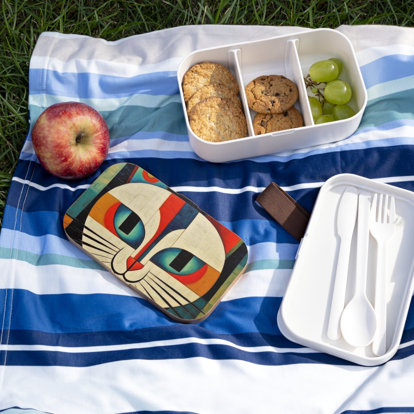 Artistic Vintage Vibes: Picasso-Inspired Midcentury Modern Bento Box for Retro Fashion