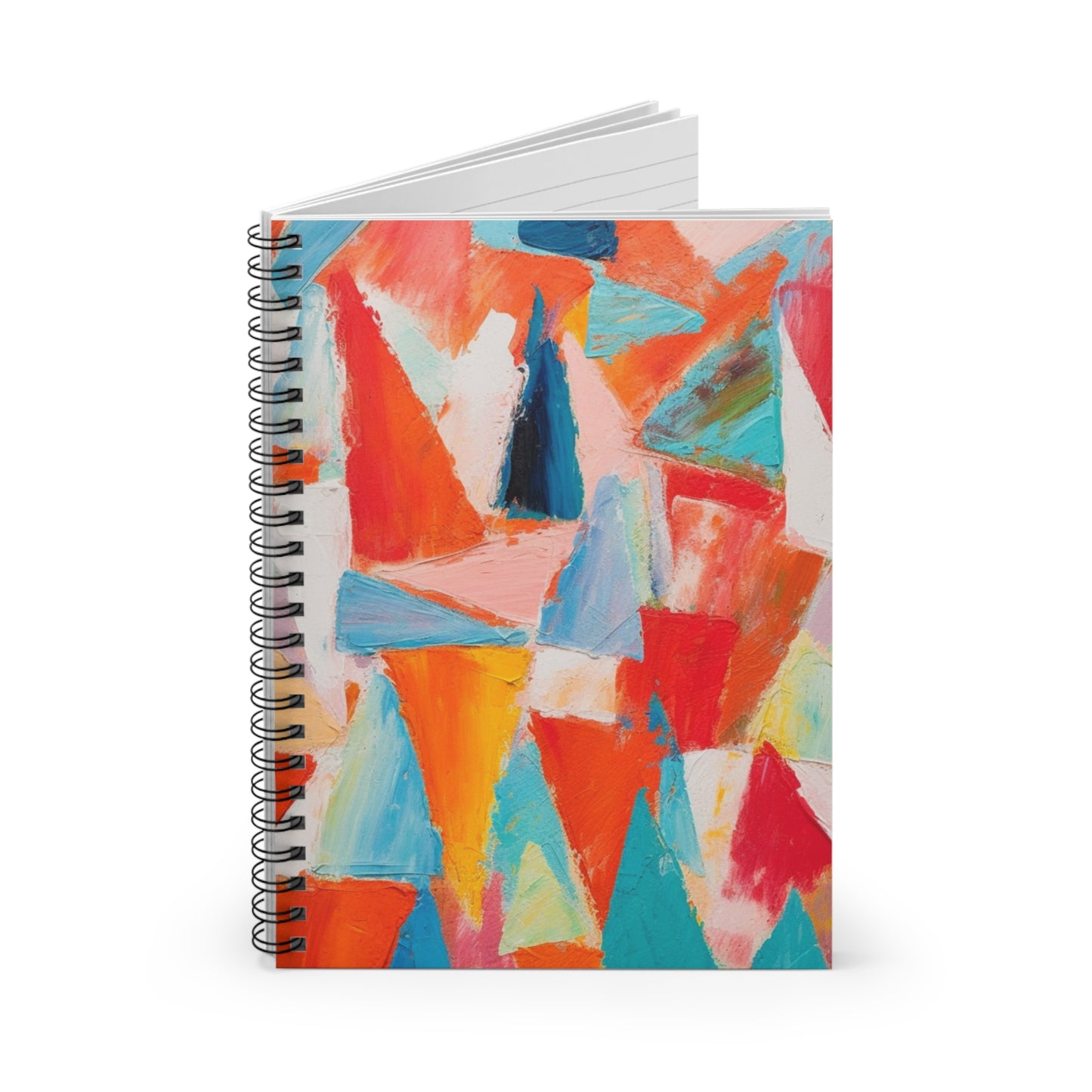 Energetic Brushstrokes: Triangle Canvas Notebook
