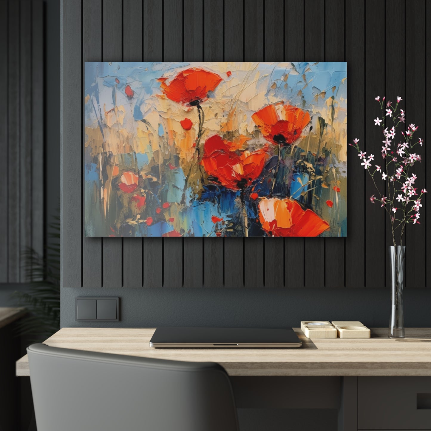 Acrylic Prints Paradise: Abstract Poppy Artwork and Flower Drawings