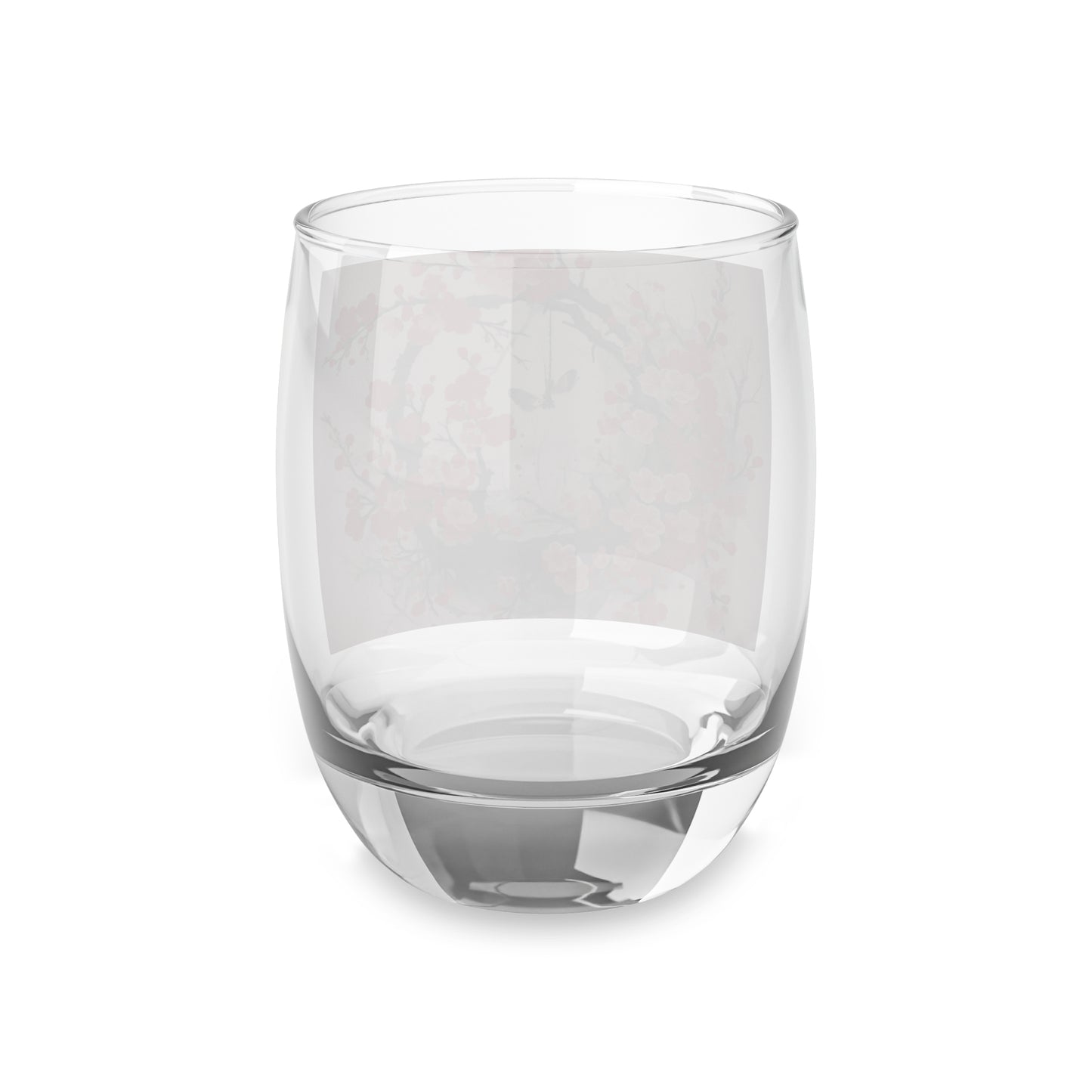 Cherry Blossom Delight: Whiskey Glass Adorned with Intricate Flower Drawings and Artistry