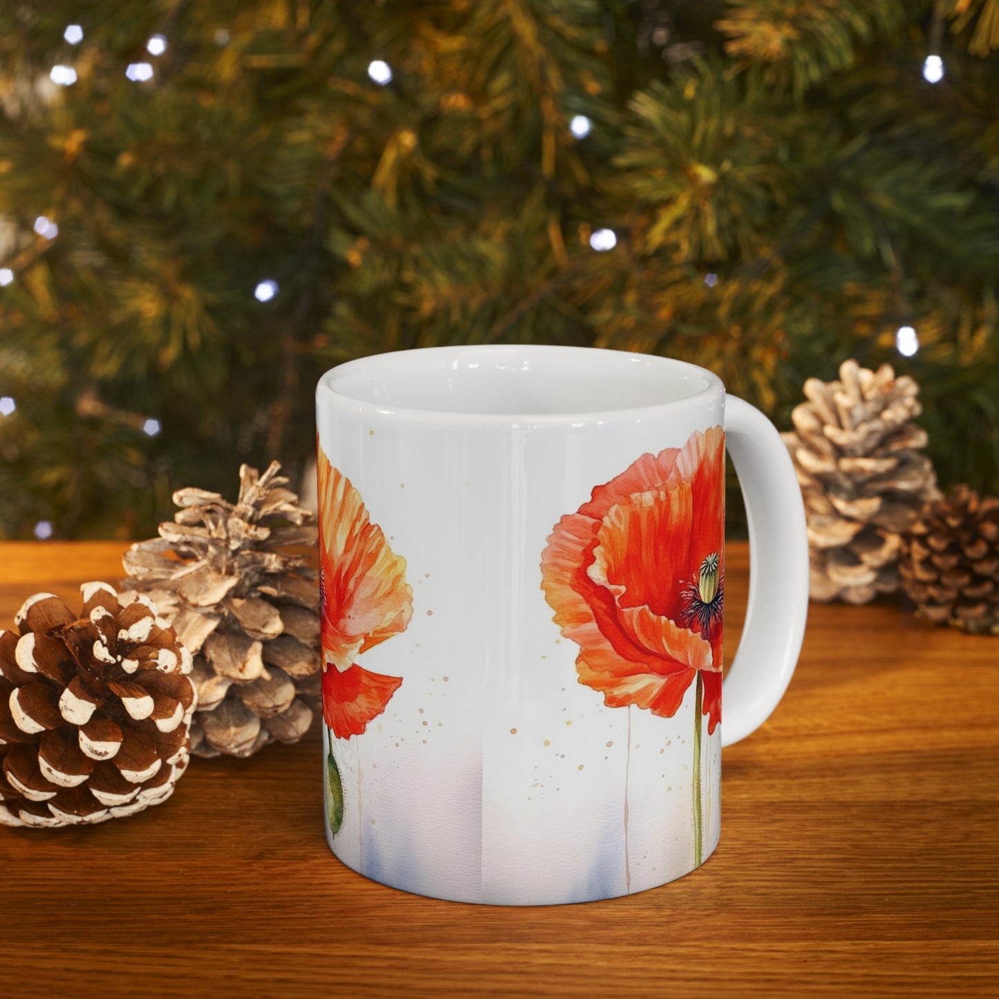 Indulge in Artistic Sips with Watercolor Flower Drawings Ceramic Mug