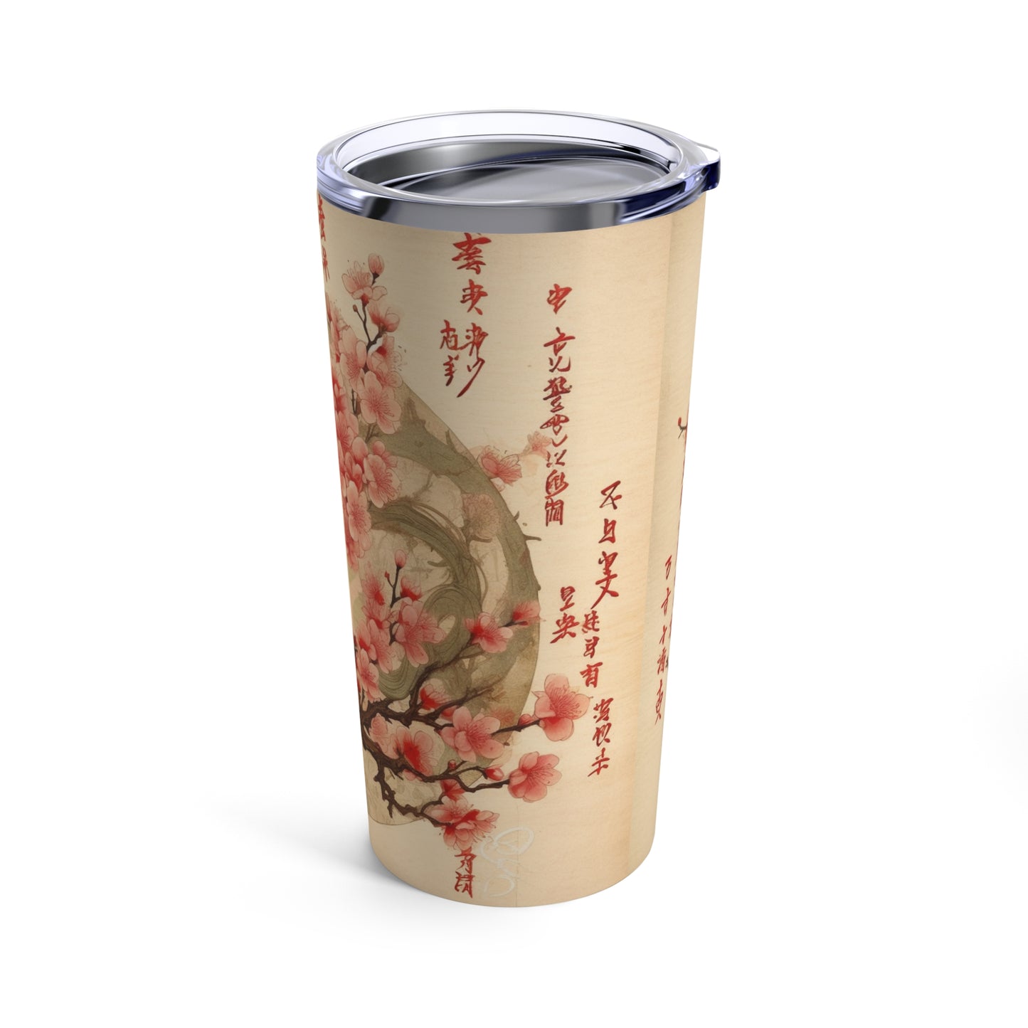 Whimsical Blossom Dreams: Tumbler with Delightful Flower Drawings and Cherry Blossoms