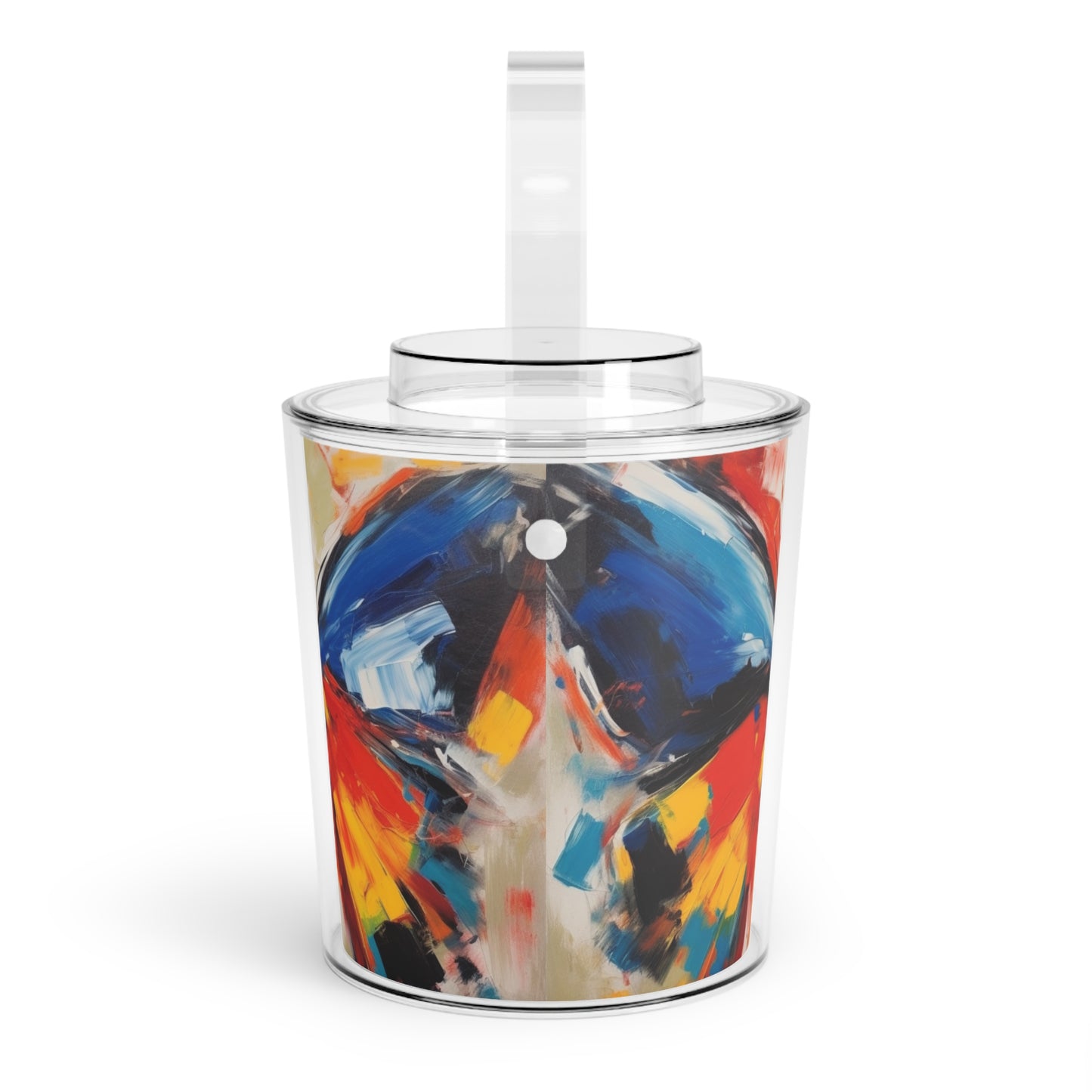 Brush Strokes of Butterfly Splendor: Ice Bucket with Tongs for Artistic Inspiration