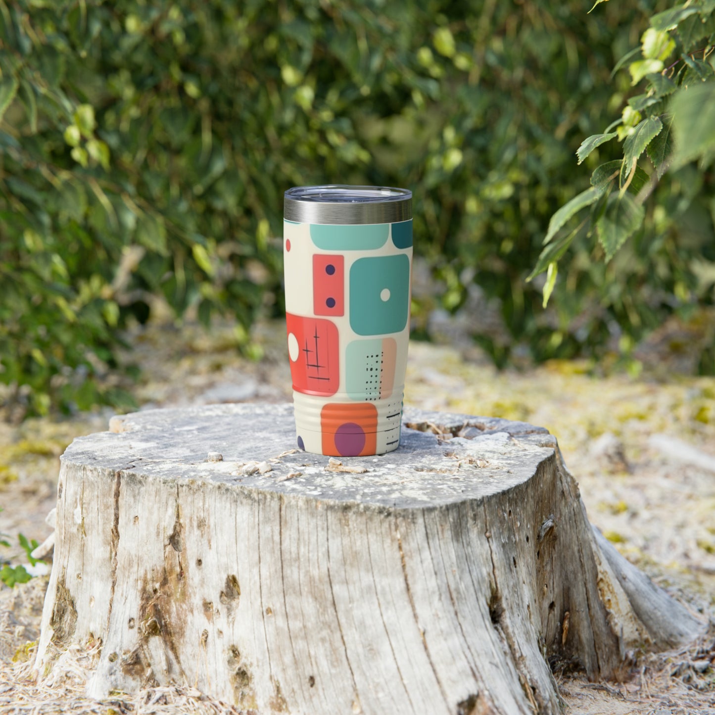 Retro Chic: Atomic Age-Inspired Ringneck Tumbler with Midcentury Modern Design and 1960s Fashion