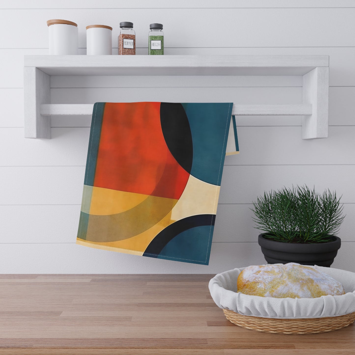 Geometric Abstraction Extravaganza: Kitchen Towel for Art Enthusiasts