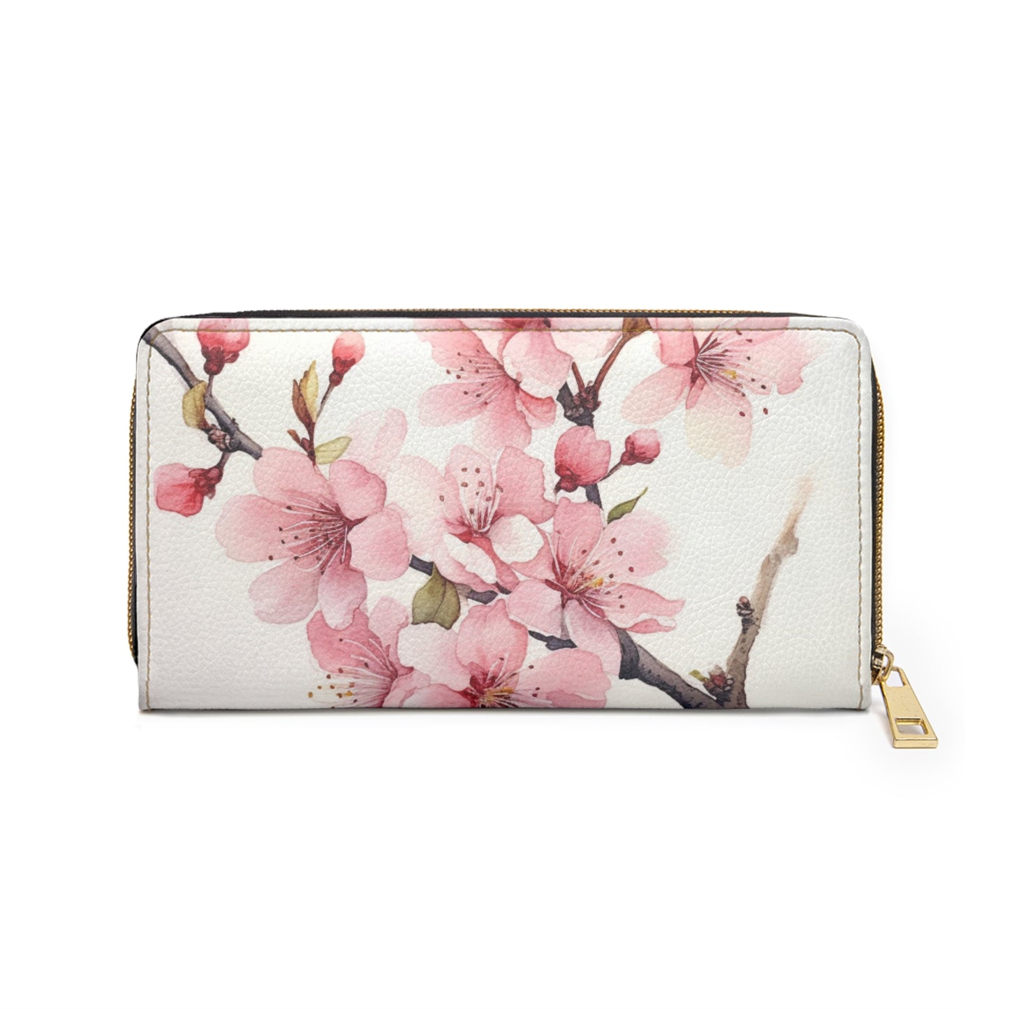 Watercolor Cherry Blossom Zipper Wallet