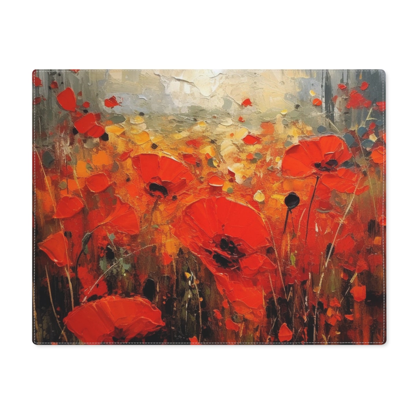Whimsical Poppy Art on Placemat