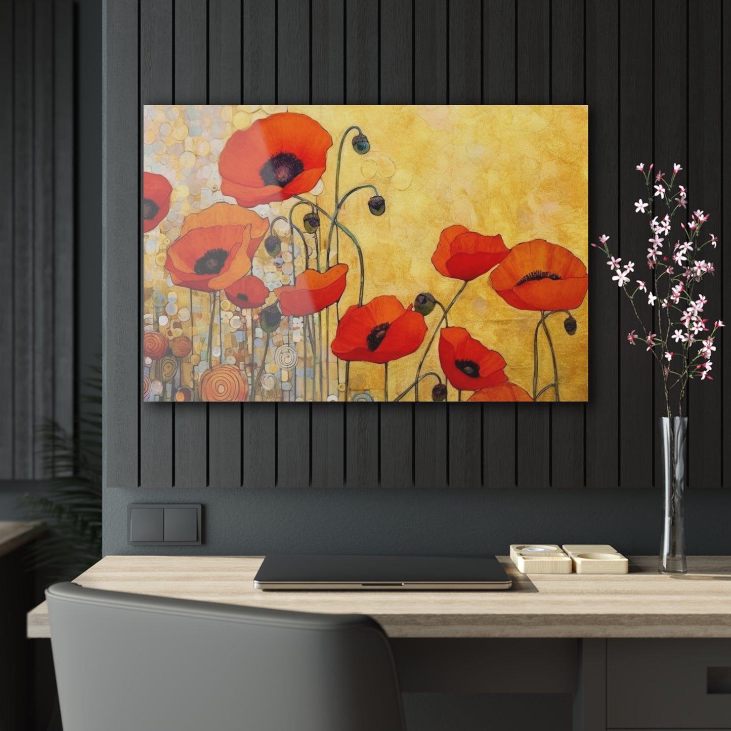 Acrylic Prints Adorned with Gustav Klimt's Poppies