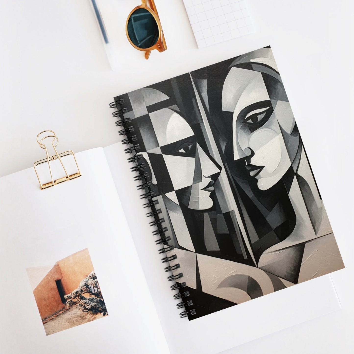 Cubist Fusion Abstract Spiral Notebook: Where Creativity and Refreshment Converge