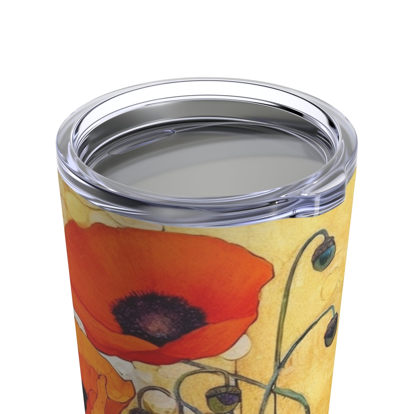 Elevate Your Sip: Tumbler Adorned with Gustav Klimt's Poppies