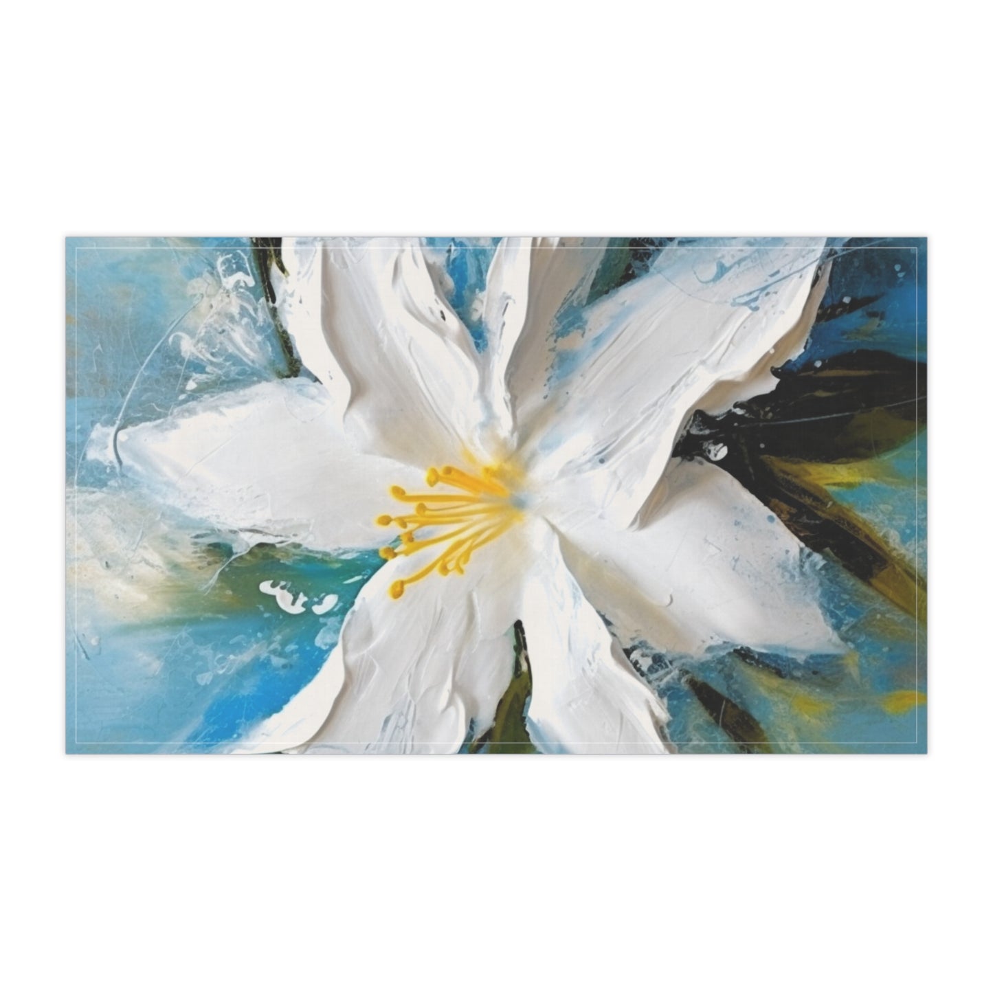 Ethereal Elegance: Kitchen Towel featuring an Abstract Oil Painting of Jasmine