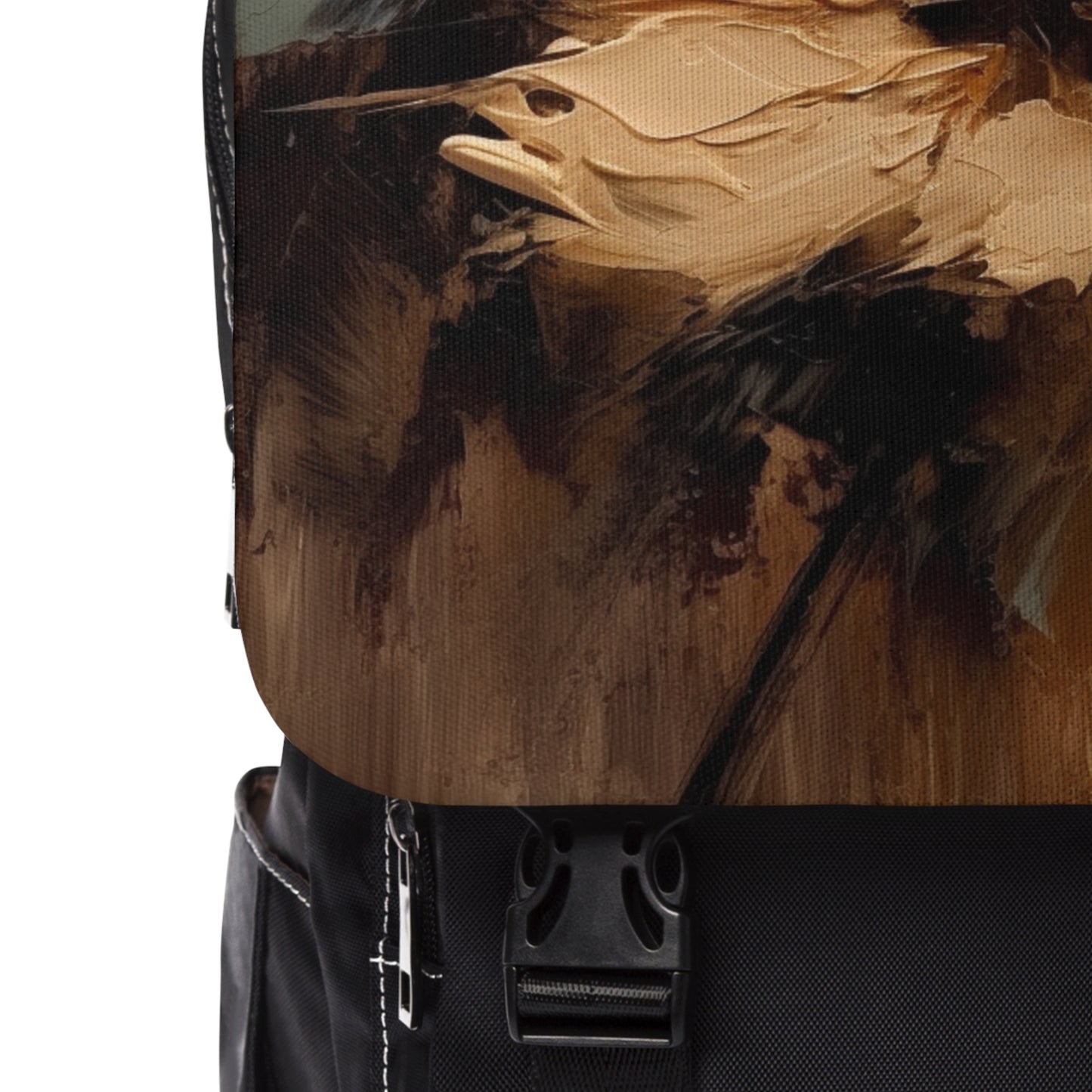 Artistic Fusion: Unisex Casual Shoulder Backpack Infused with Tan Hua-Inspired Abstract Art