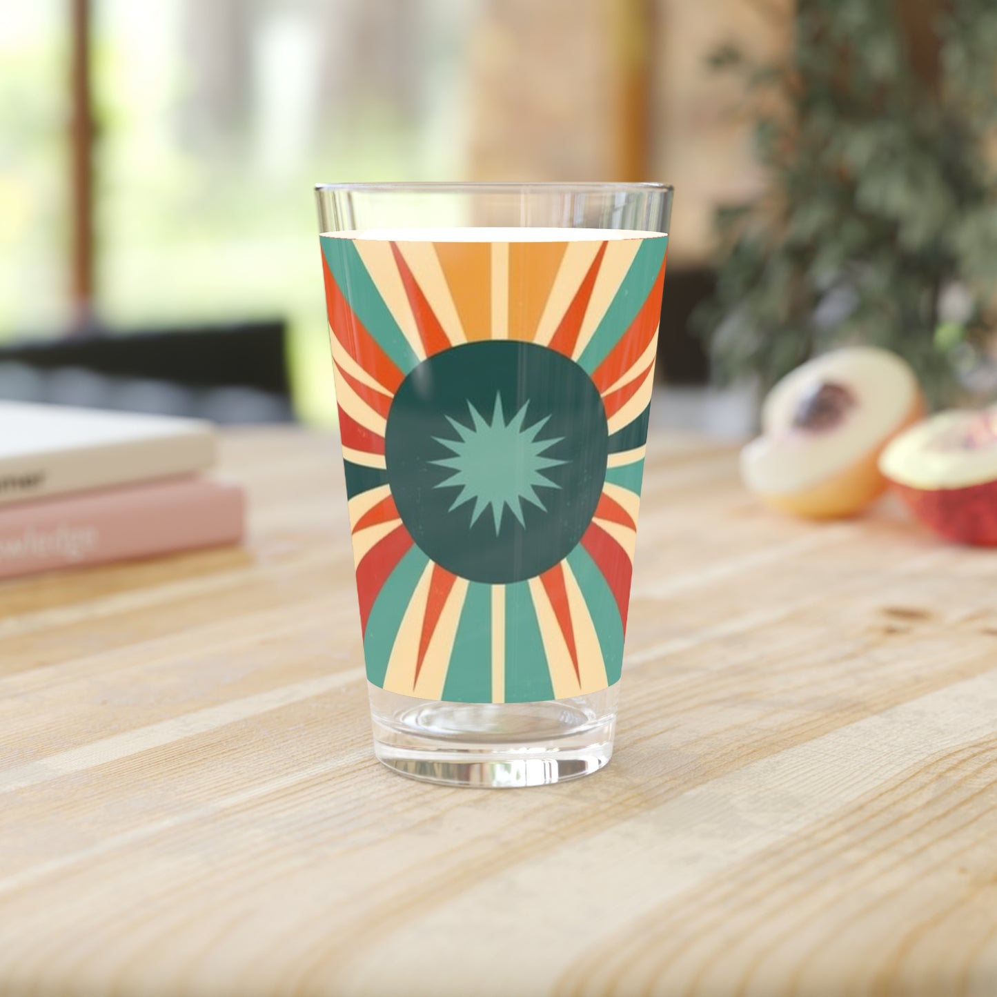Vintage Fashion Vibes: Starburst Candy Colored Midcentury Modern Pint Glass