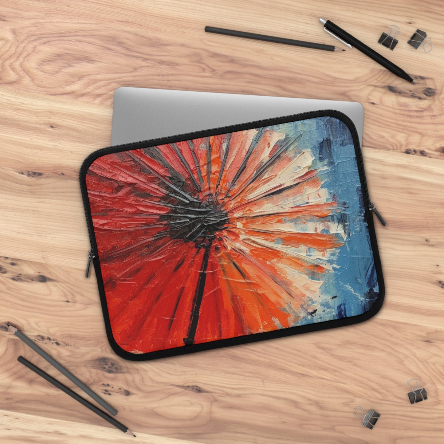 Umbrella Painting Laptop Sleeve: Channel Your Inner Artist with Abstract Oil Paint