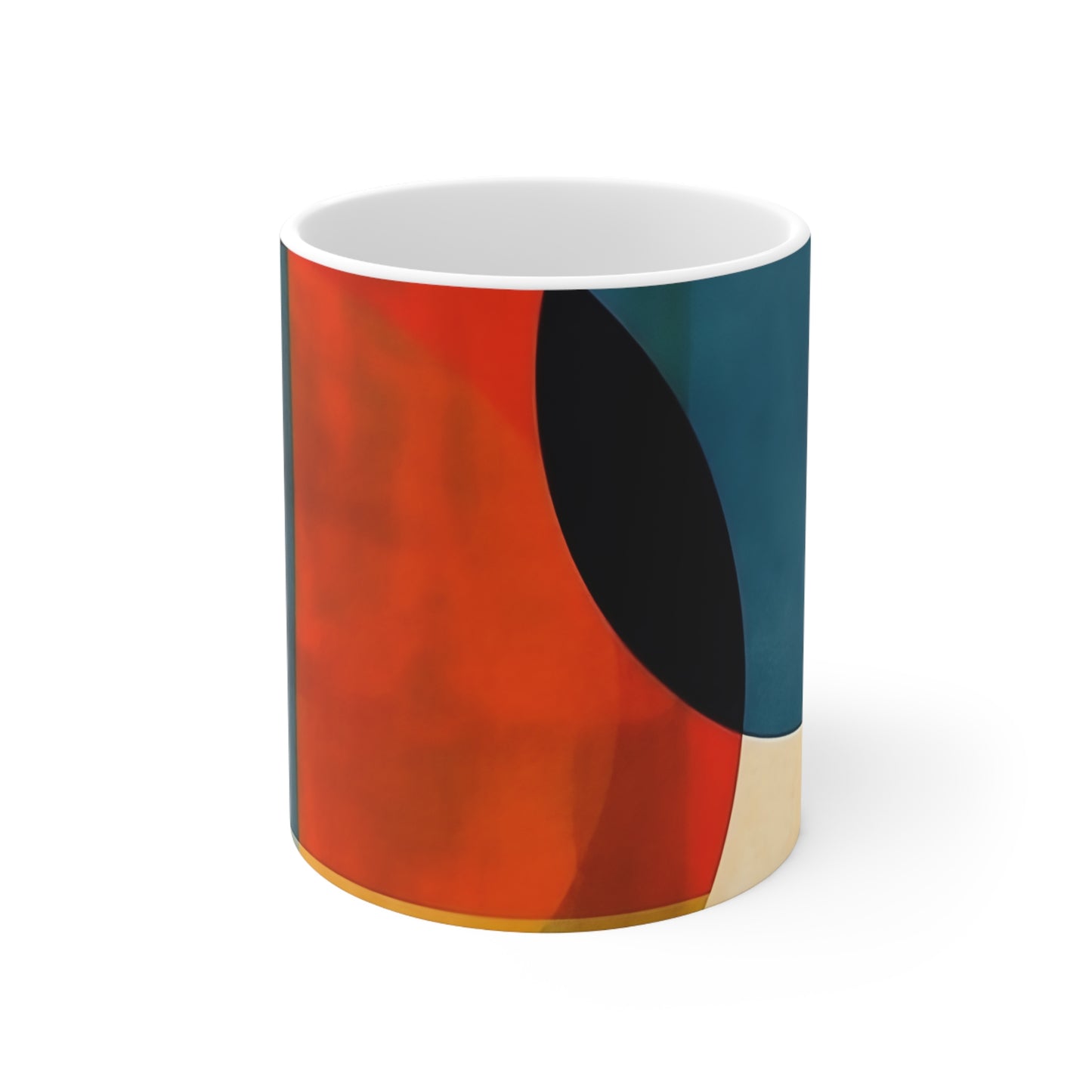 Sleek Geometric Style: Midcentury Modern Mug with Abstract Geometric Art