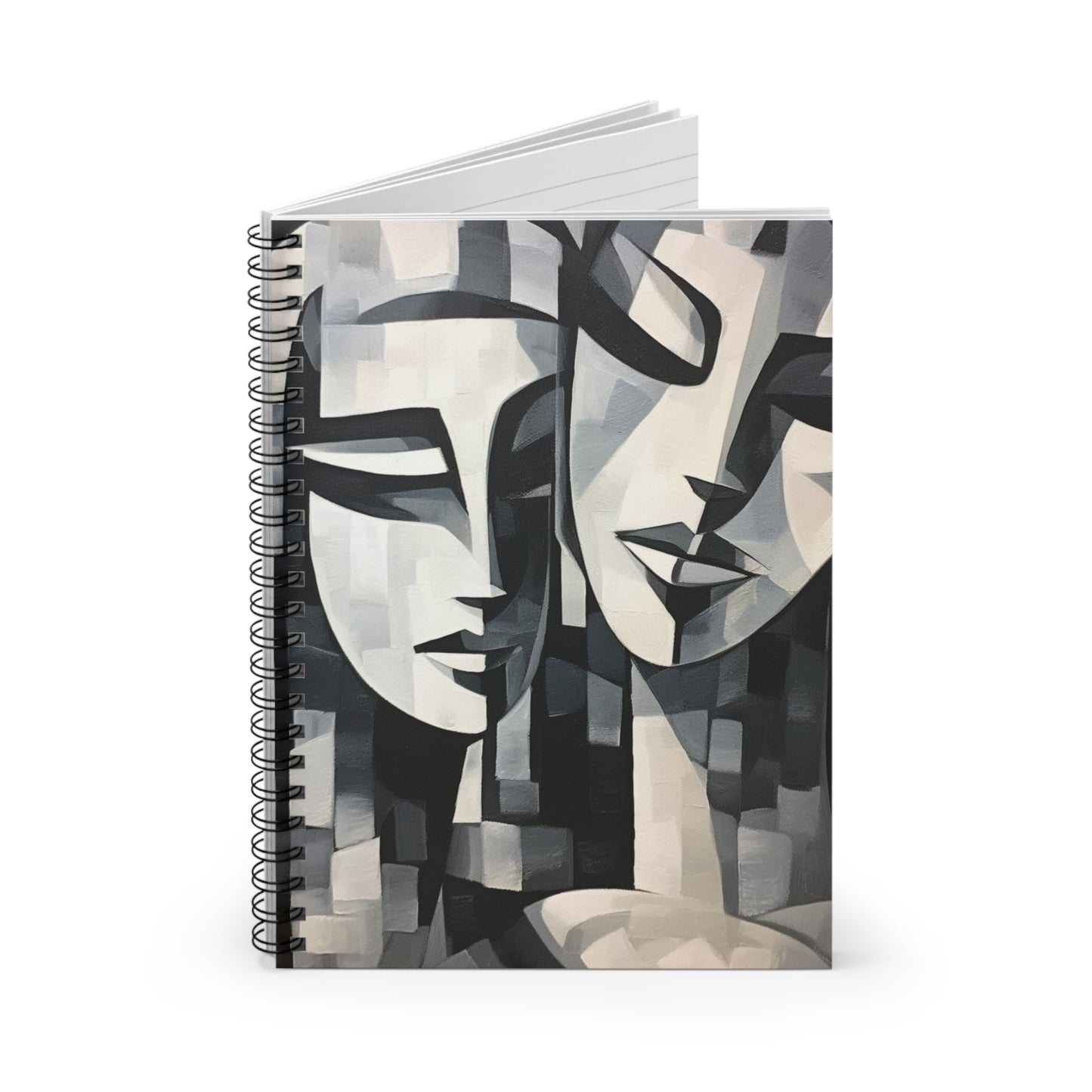 Abstract Oil Paint Spiral Notebook: Cubist Artistry in a Portable Masterpiece
