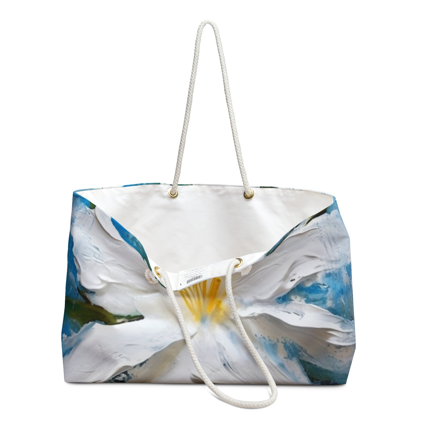 Ethereal Elegance: Weekender Bag featuring an Abstract Oil Painting of Jasmine