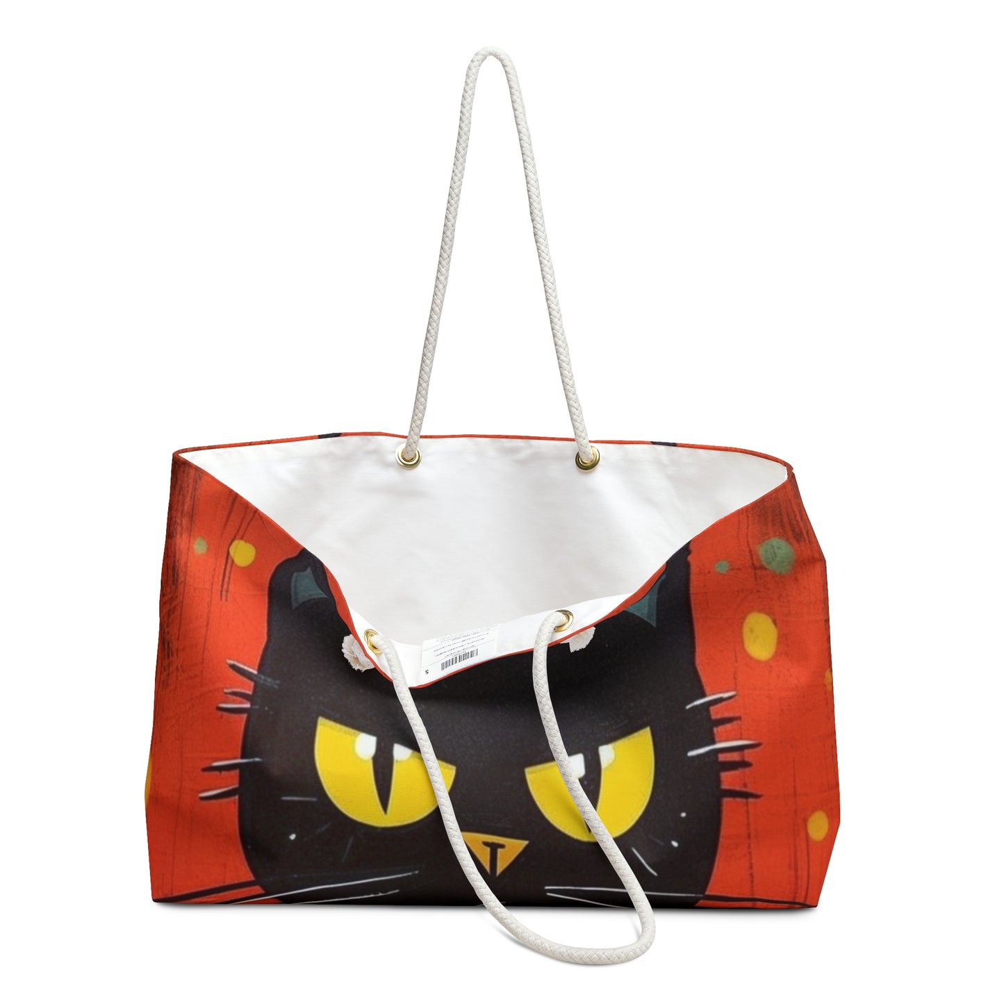 Fashionably Retro Feline: Midcentury Modern Weekender Bag with a Vintage Cat-Inspired Flair