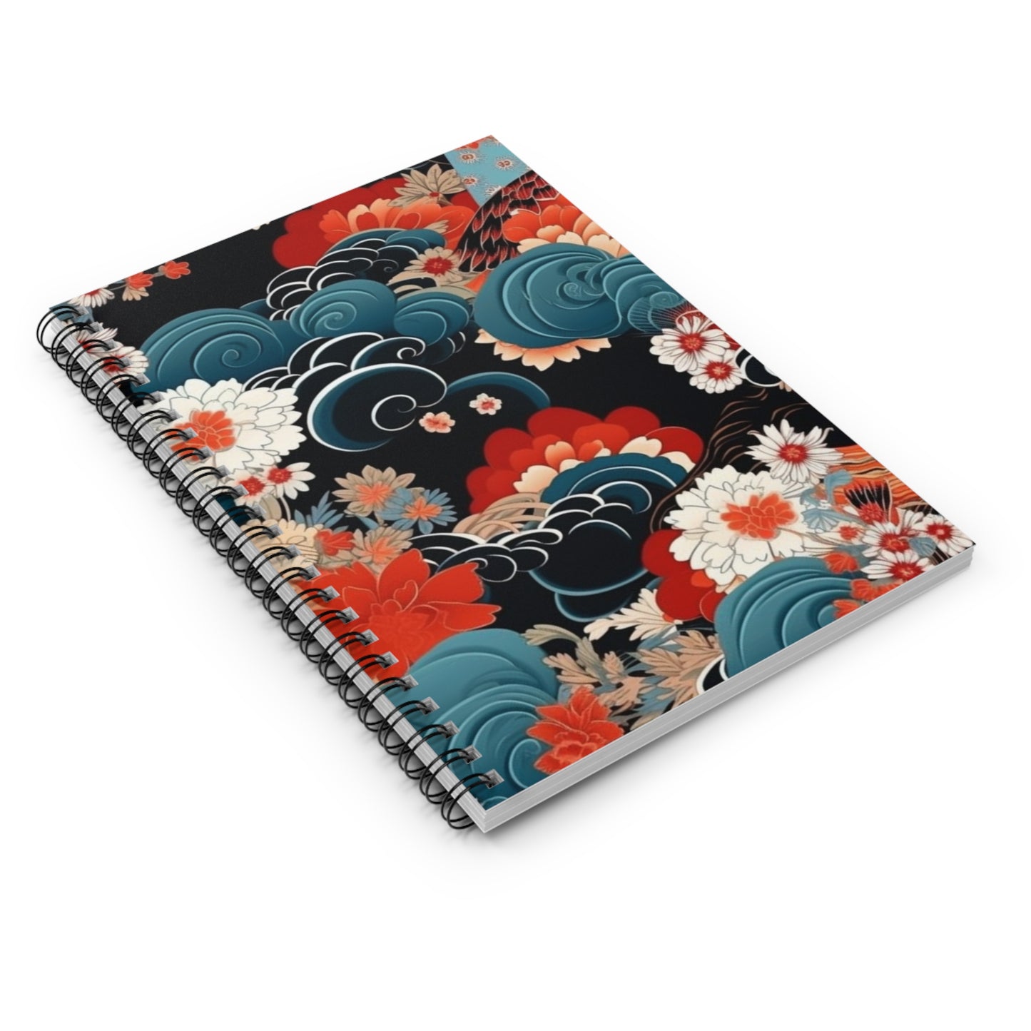 Silk and Serenity: Delicate Kimono-Inspired Spiral Notebook