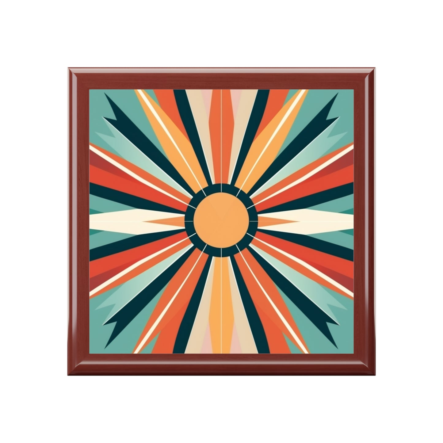 Sip in Style: Starburst Candy Colored Jewelry Box in Atomic Age and Midcentury Modern Design