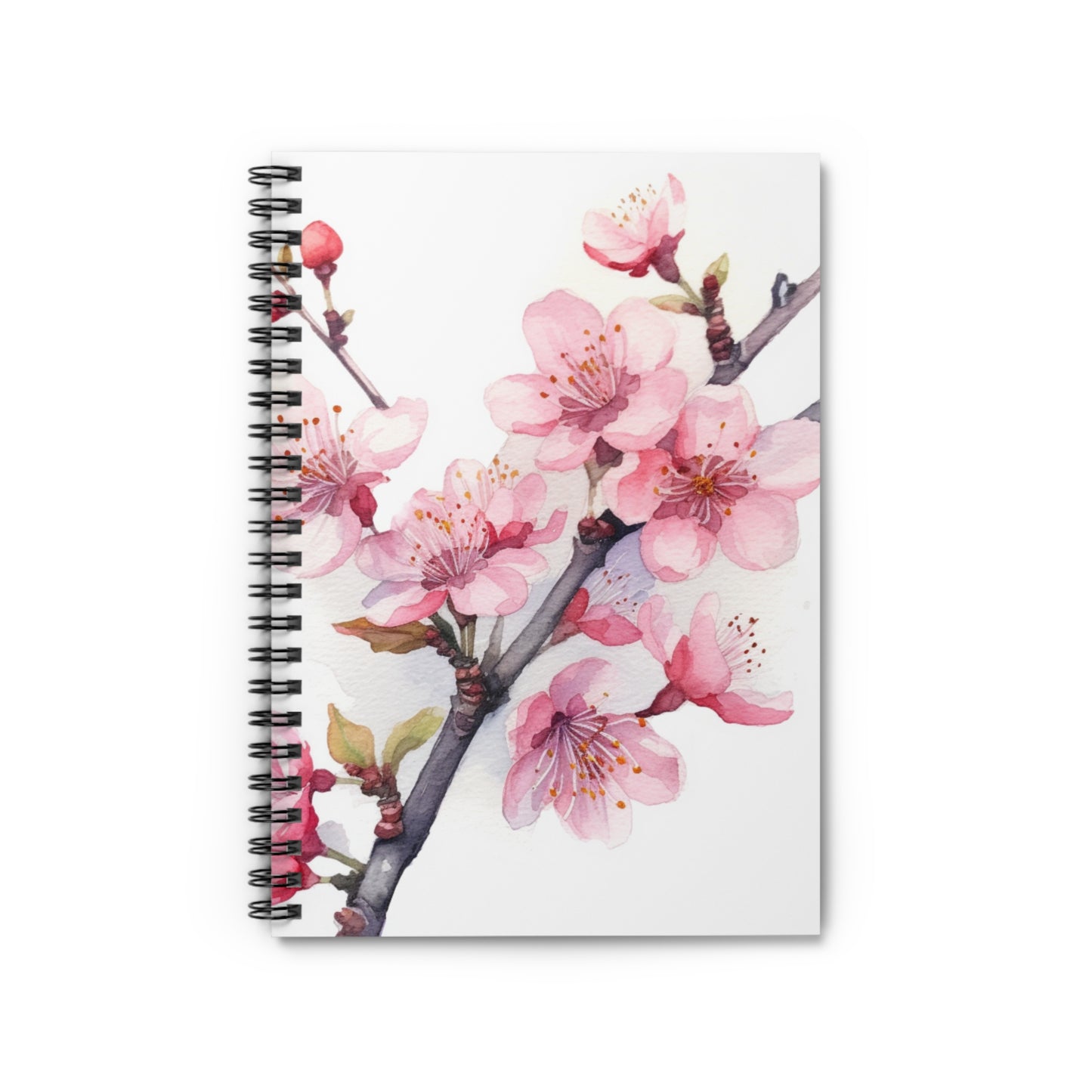 Blossoming Serenity: Watercolor Cherry Blossom Spiral Notebook