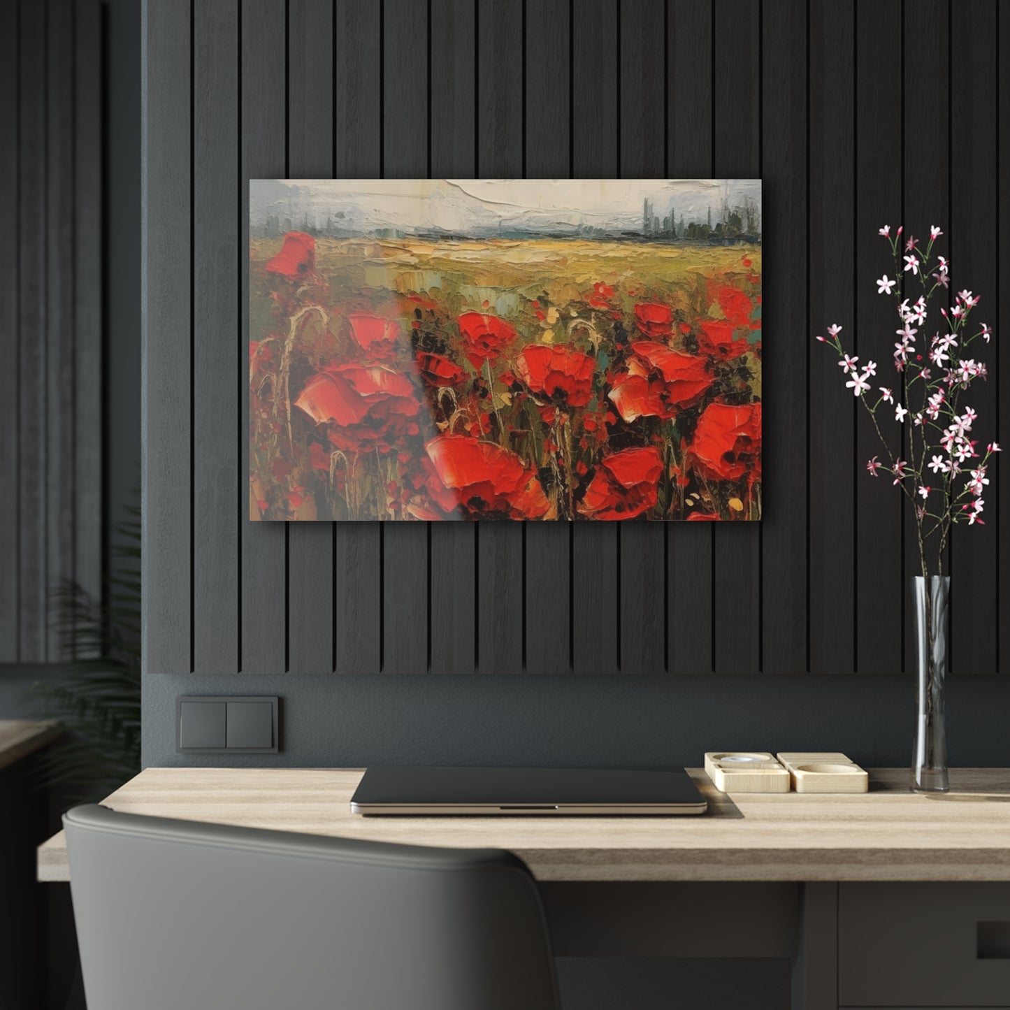 Abstract Poppy Fields: Acrylic Prints for Artistic Inspiration