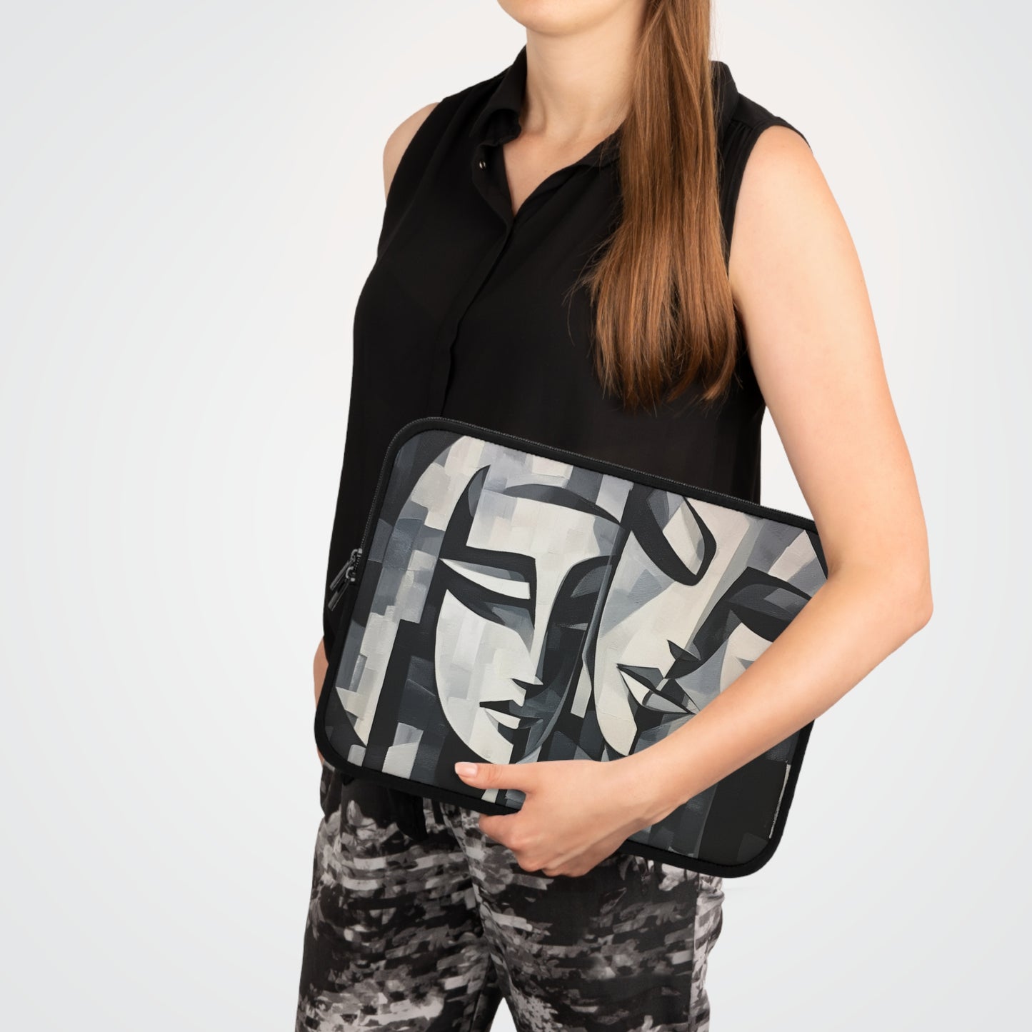 Abstract Oil Paint Laptop Sleeve: Cubist Artistry in a Portable Masterpiece