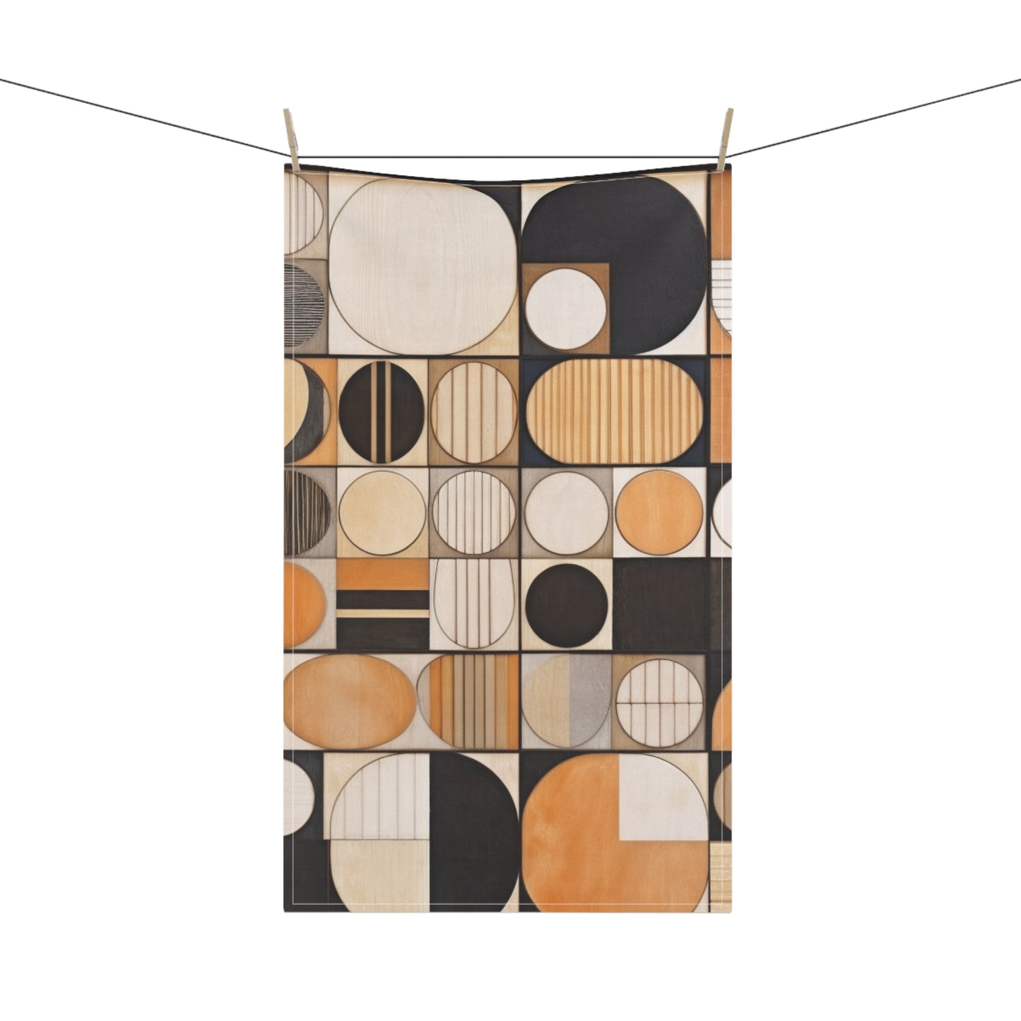 Organic Geometrics: Kitchen Towel Inspired by Earthy Mosaic Art