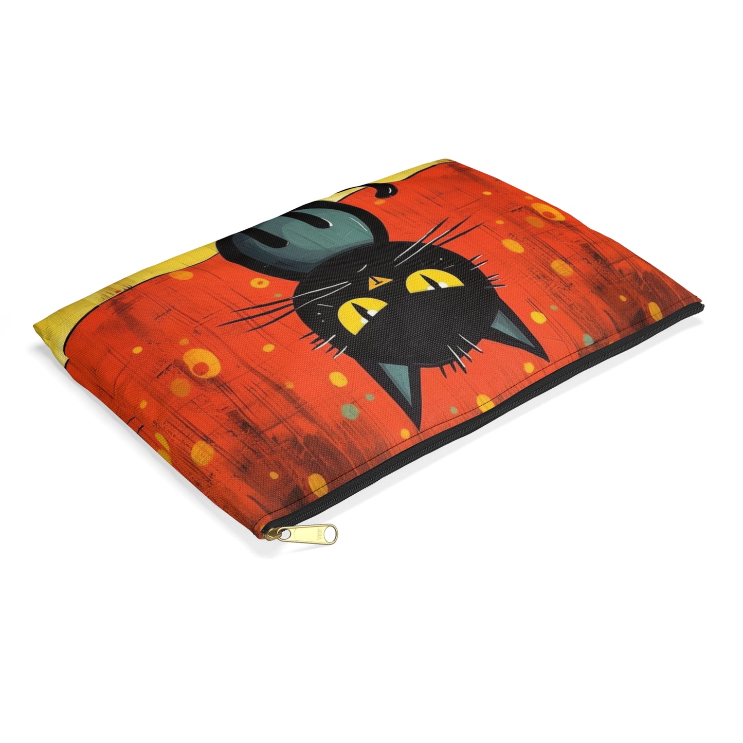Fashionably Retro Feline: Midcentury Modern Accessory Pouch with a Vintage Cat-Inspired Flair