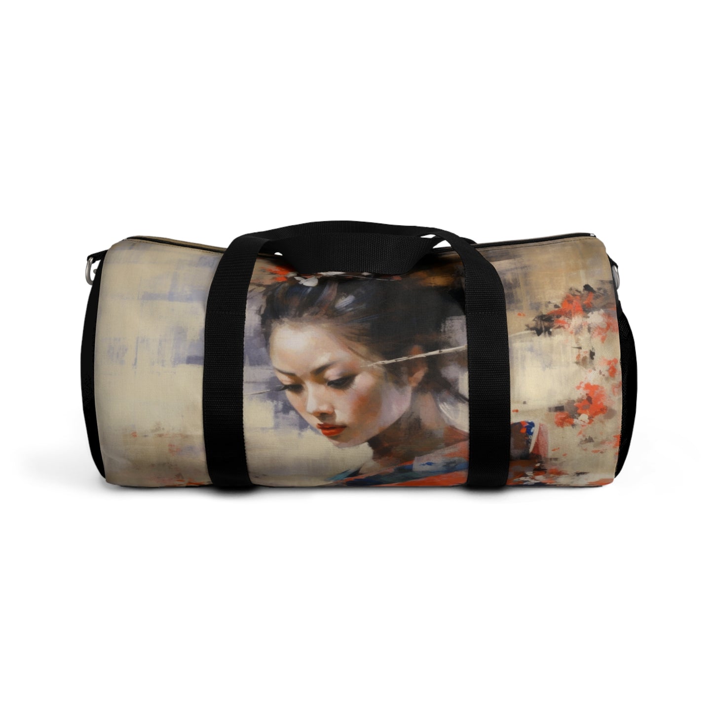 Japanese-Inspired Abstract Oil Painting Duffel Bag:Celebrating Geisha Beauty