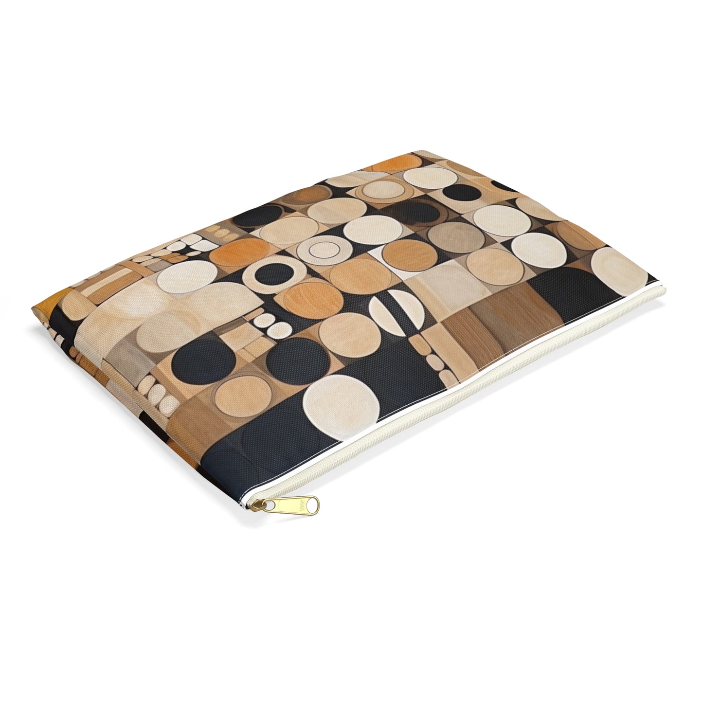 Geometric Simplicity in Earth Tones: Graphic Canvas Pouch