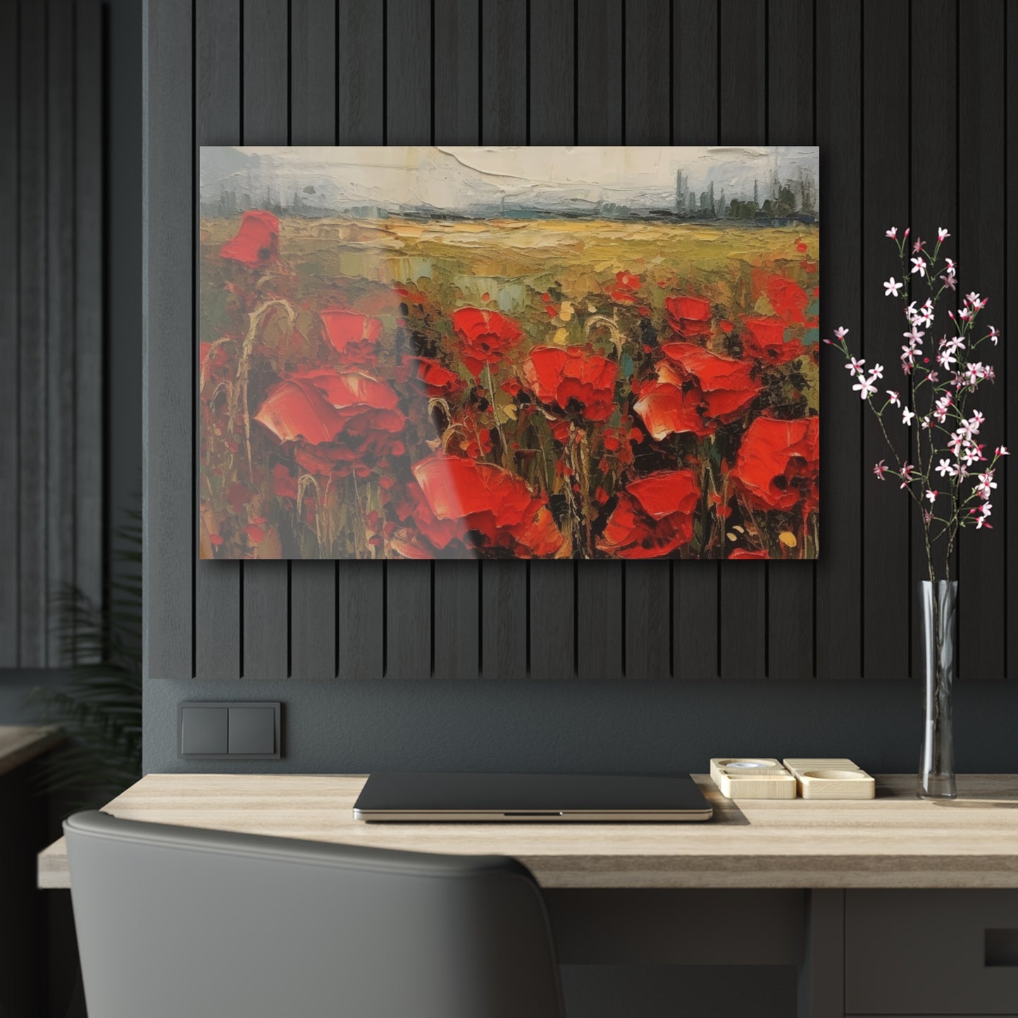 Abstract Poppy Fields: Acrylic Prints for Artistic Inspiration
